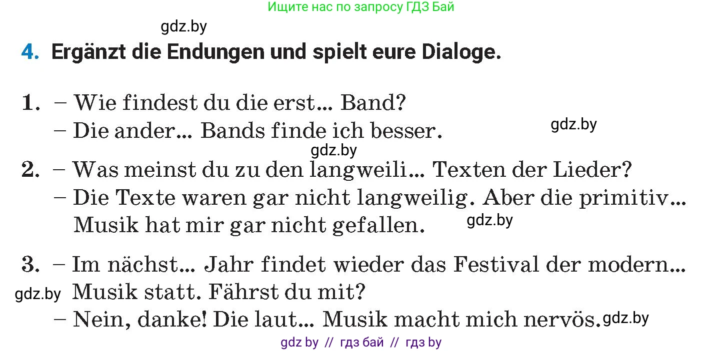 Немецкий язык (Deutsch), 8 класс Учебник (Schülerbuch), автор: Будько Антонина Филипповна (Budjko Antonina), издательство Адукацыя i выхаванне, Минск, 2026, страница 103, номер 4, Условие