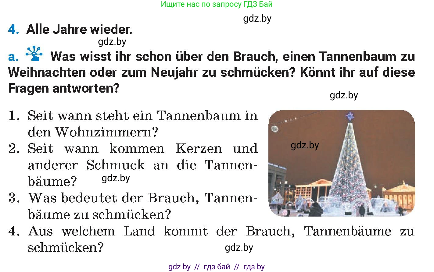 Немецкий язык (Deutsch), 8 класс Учебник (Schülerbuch), автор: Будько Антонина Филипповна (Budjko Antonina), издательство Адукацыя i выхаванне, Минск, 2026, страница 119, номер 4, Условие