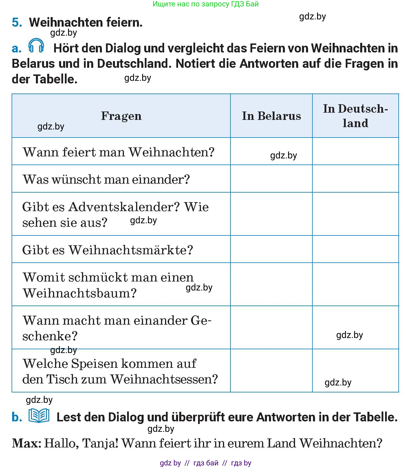 Немецкий язык (Deutsch), 8 класс Учебник (Schülerbuch), автор: Будько Антонина Филипповна (Budjko Antonina), издательство Адукацыя i выхаванне, Минск, 2026, страница 120, номер 5, Условие