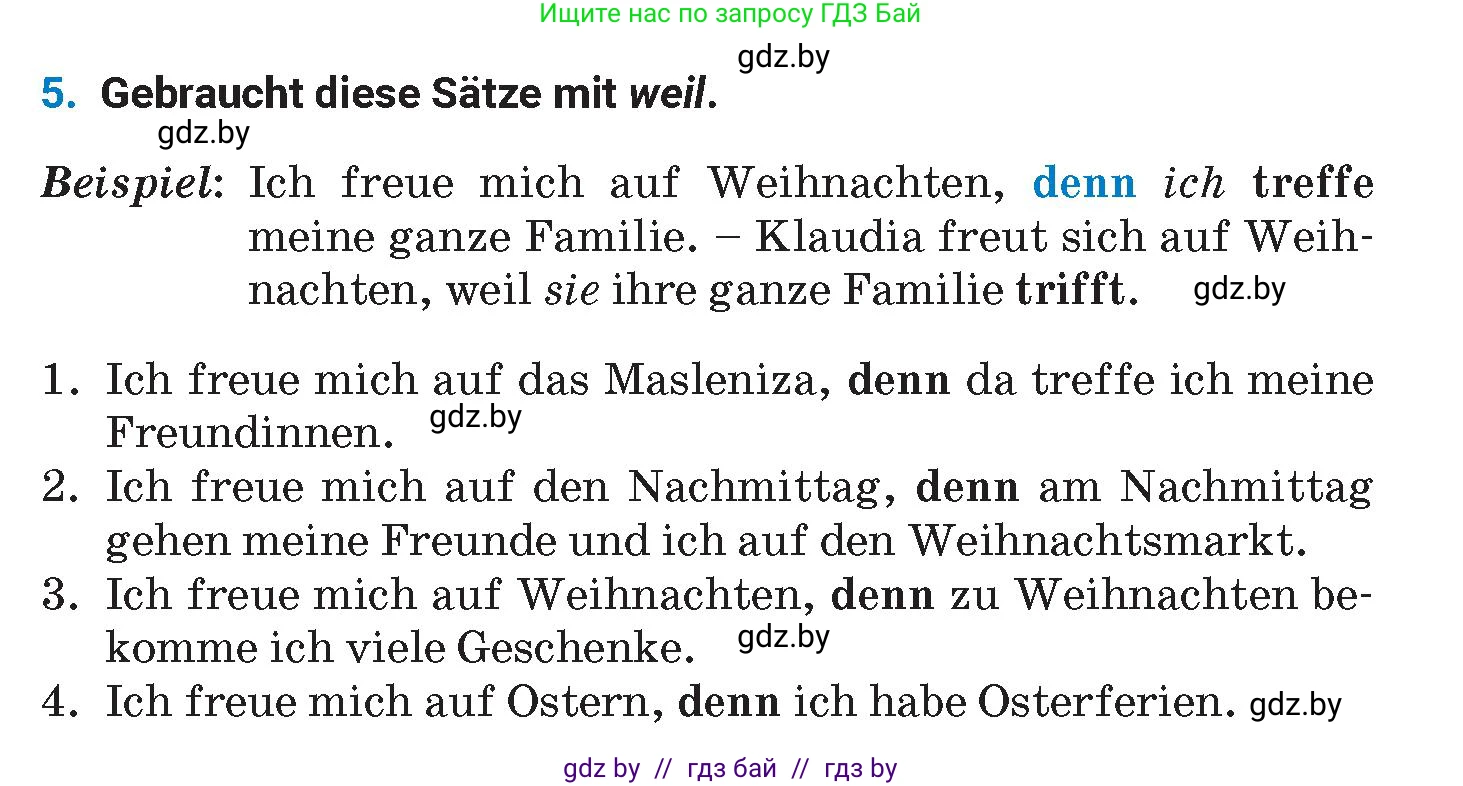 Немецкий язык (Deutsch), 8 класс Учебник (Schülerbuch), автор: Будько Антонина Филипповна (Budjko Antonina), издательство Адукацыя i выхаванне, Минск, 2026, страница 136, номер 5, Условие