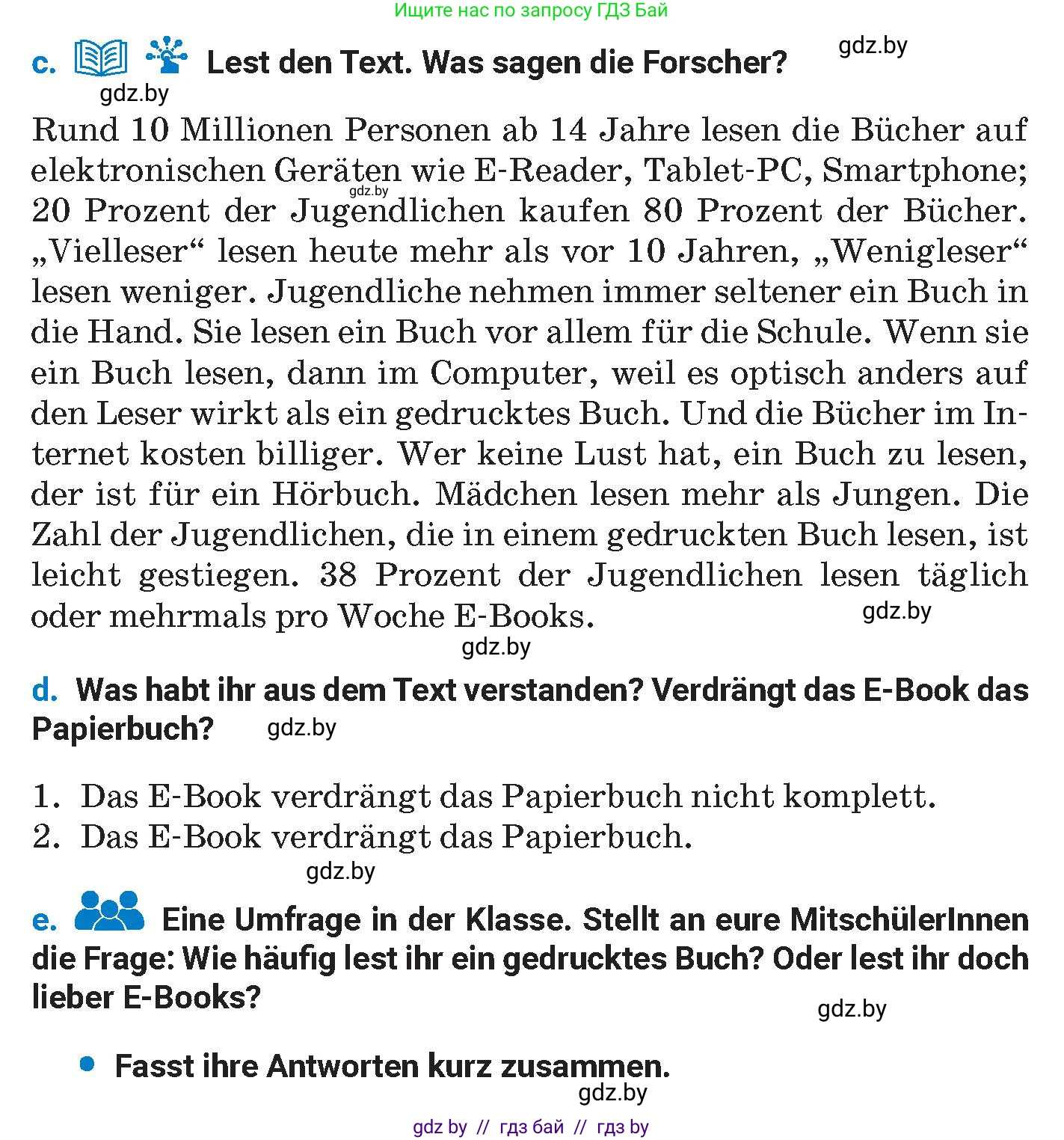 Немецкий язык (Deutsch), 8 класс Учебник (Schülerbuch), автор: Будько Антонина Филипповна (Budjko Antonina), издательство Адукацыя i выхаванне, Минск, 2026, страница 174, номер 3, Условие (продолжение 2)
