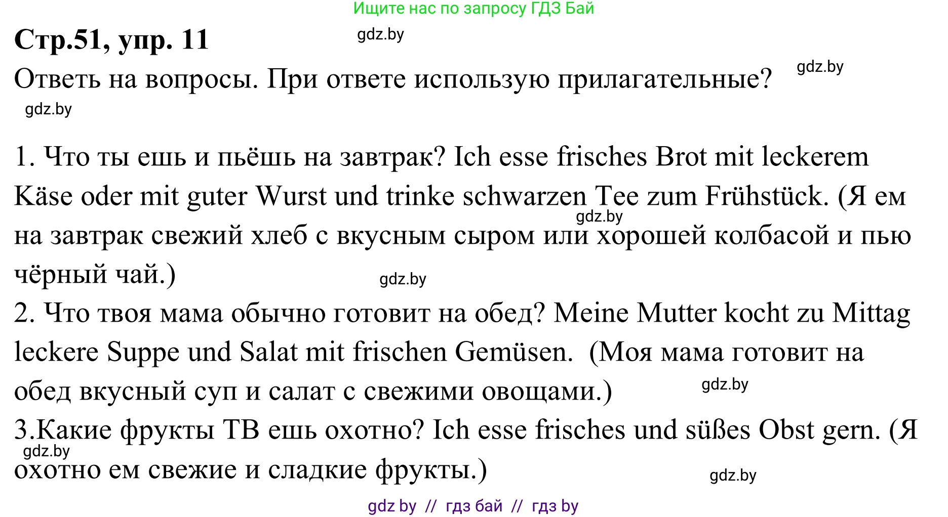 Немецкий язык (Deutsch), 9 класс рабочая тетрадь (arbeitsheft), авторы: Будько Антонина Филипповна (Budjko Antonina), Урбанович Инна Ювинальевна (Urbanowitsch Ina), издательство Аверсэв, Минск, 2019, салатового цвета, страница 51, номер 11, Решение