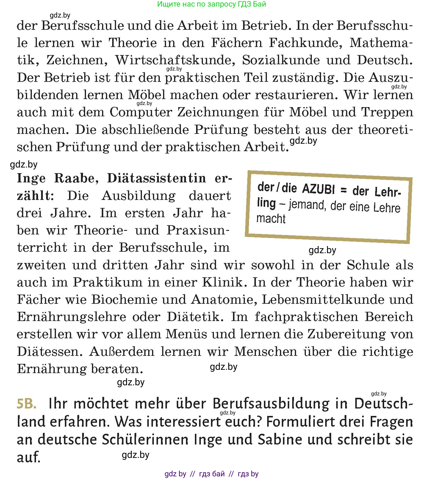 Немецкий язык (Deutsch), 9 класс Учебник (Schülerbuch), авторы: Будько Антонина Филипповна (Budjko Antonina), Курьян Владимир Владимирович (Kurjan Wladimir), издательство Адукацыя i выхаванне, Минск, 2026, зелёного цвета, страница 35, номер 5, Условие (продолжение 2)
