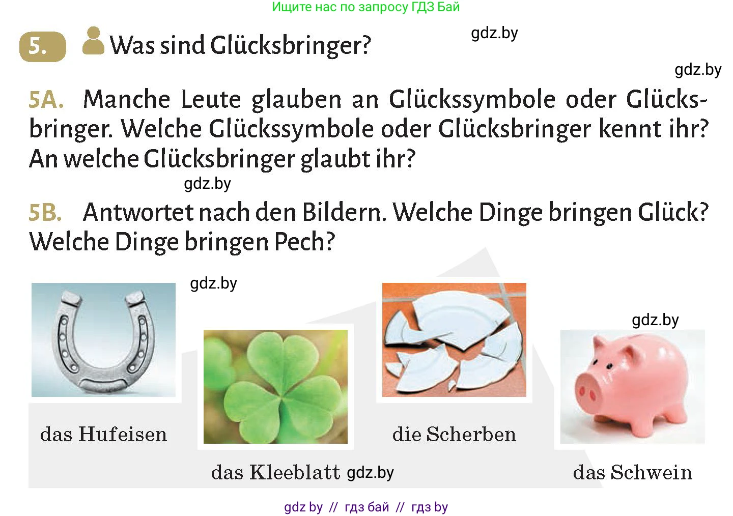 Немецкий язык (Deutsch), 9 класс Учебник (Schülerbuch), авторы: Будько Антонина Филипповна (Budjko Antonina), Курьян Владимир Владимирович (Kurjan Wladimir), издательство Адукацыя i выхаванне, Минск, 2026, зелёного цвета, страница 60, номер 5, Условие