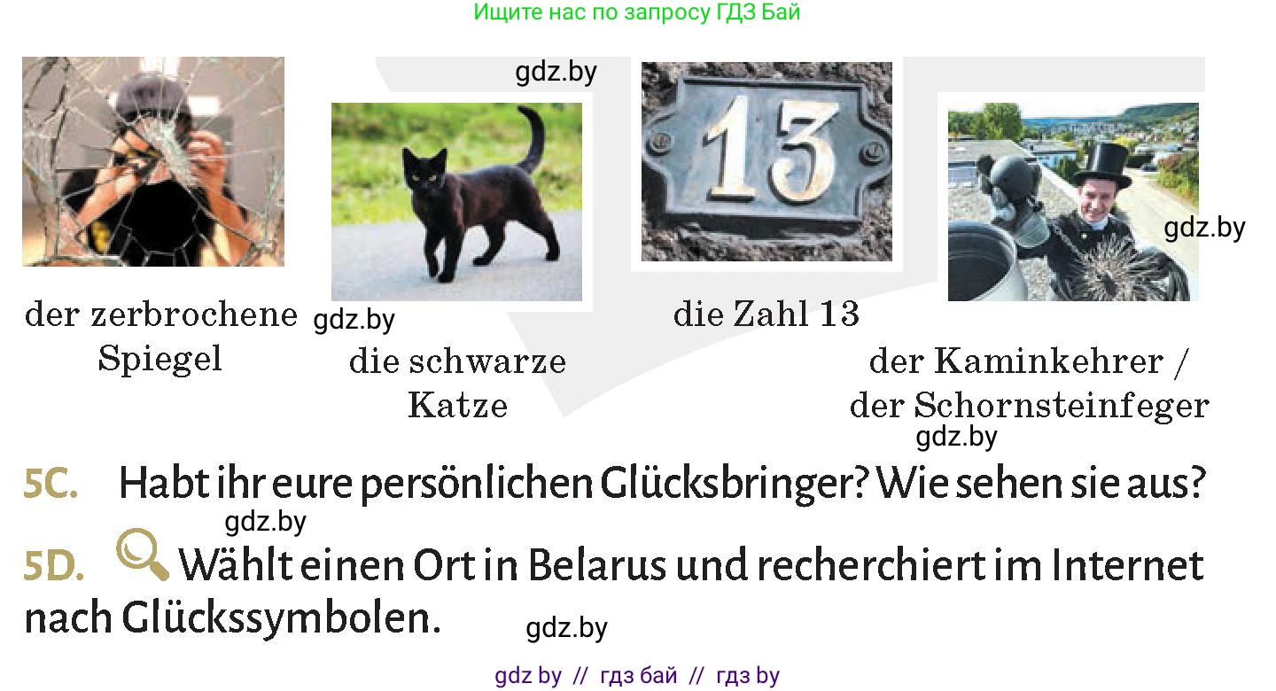 Немецкий язык (Deutsch), 9 класс Учебник (Schülerbuch), авторы: Будько Антонина Филипповна (Budjko Antonina), Курьян Владимир Владимирович (Kurjan Wladimir), издательство Адукацыя i выхаванне, Минск, 2026, зелёного цвета, страница 60, номер 5, Условие (продолжение 2)