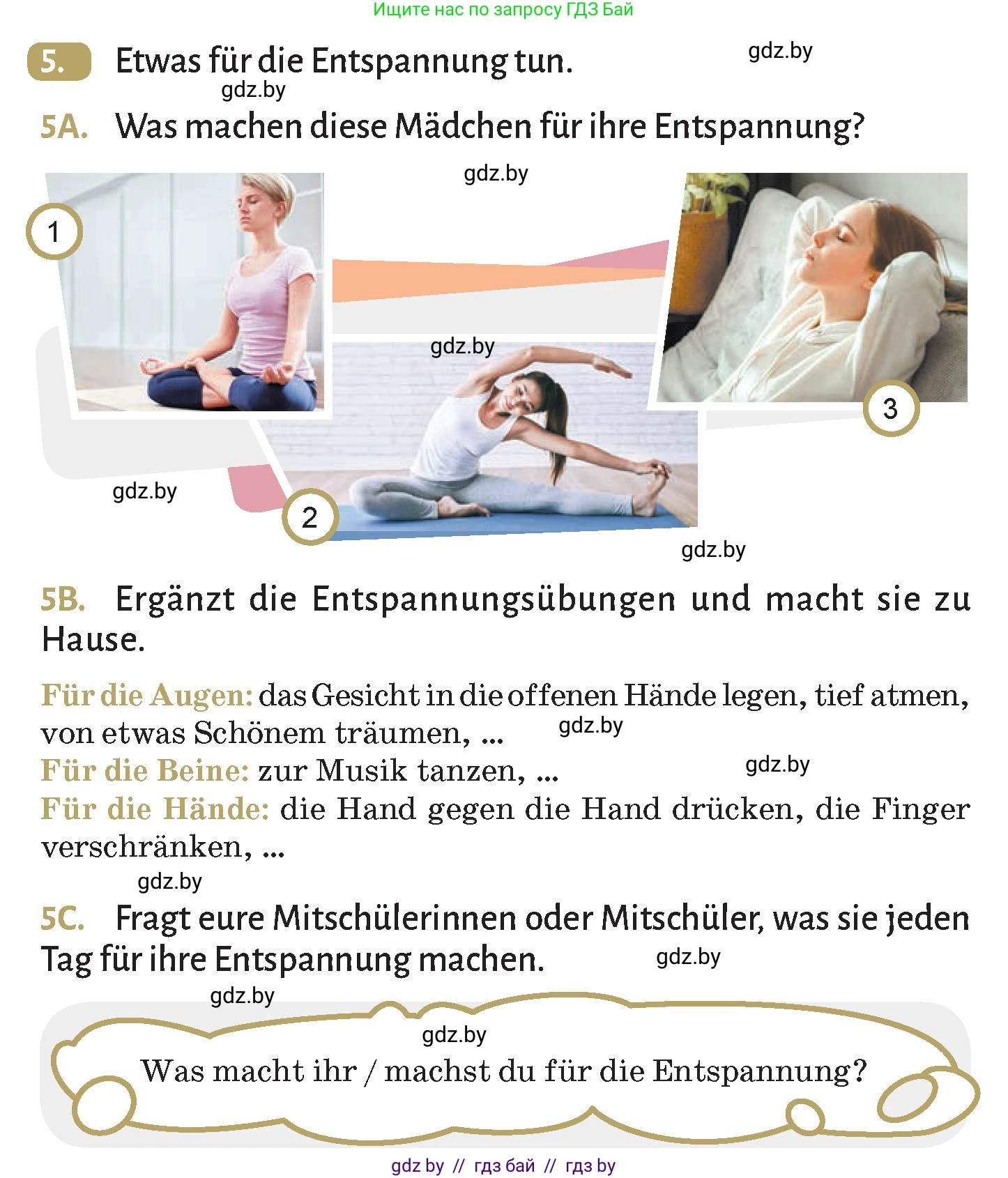 Немецкий язык (Deutsch), 9 класс Учебник (Schülerbuch), авторы: Будько Антонина Филипповна (Budjko Antonina), Курьян Владимир Владимирович (Kurjan Wladimir), издательство Адукацыя i выхаванне, Минск, 2026, зелёного цвета, страница 107, номер 5, Условие
