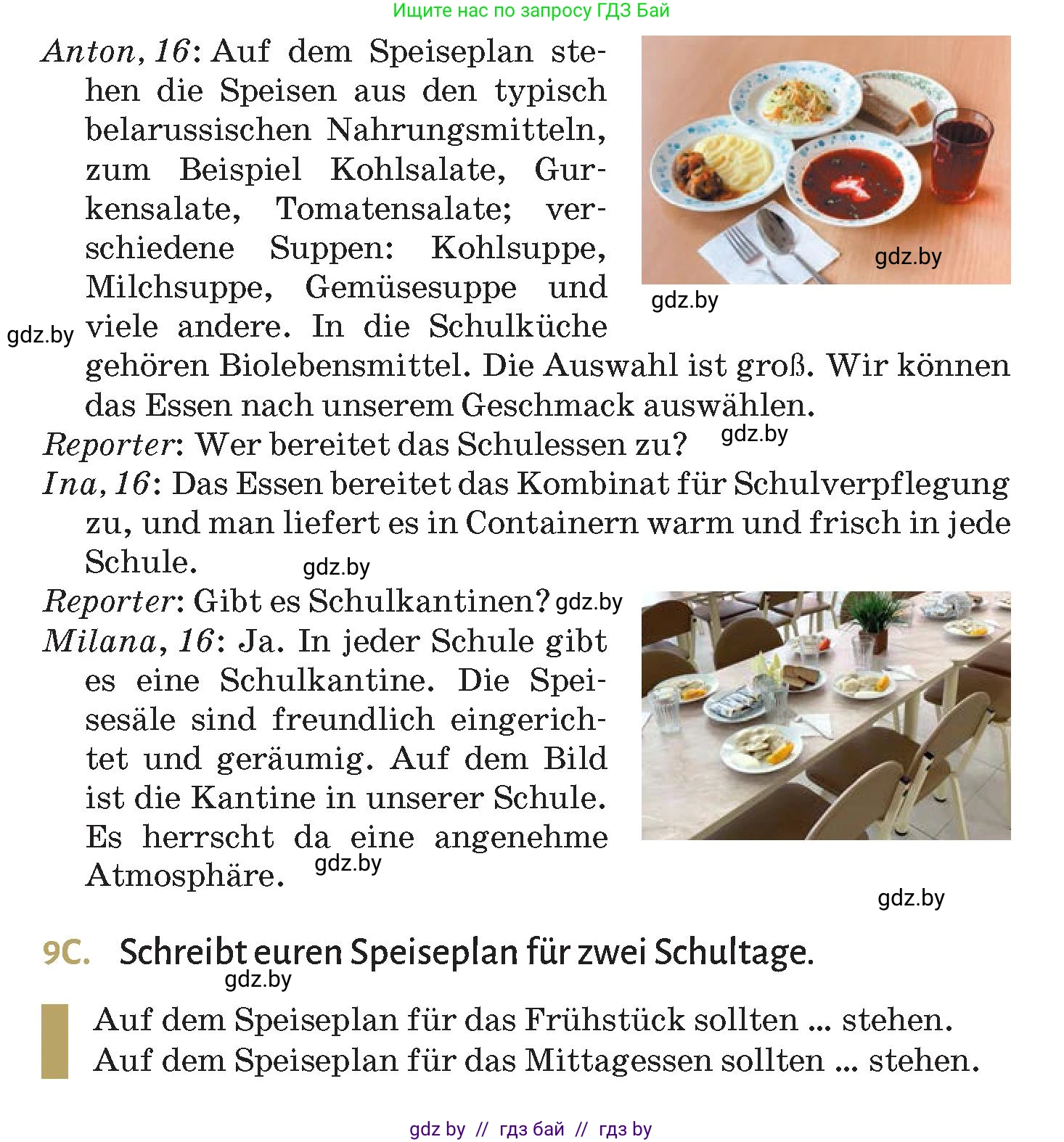 Немецкий язык (Deutsch), 9 класс Учебник (Schülerbuch), авторы: Будько Антонина Филипповна (Budjko Antonina), Курьян Владимир Владимирович (Kurjan Wladimir), издательство Адукацыя i выхаванне, Минск, 2026, зелёного цвета, страница 113, номер 9, Условие (продолжение 3)