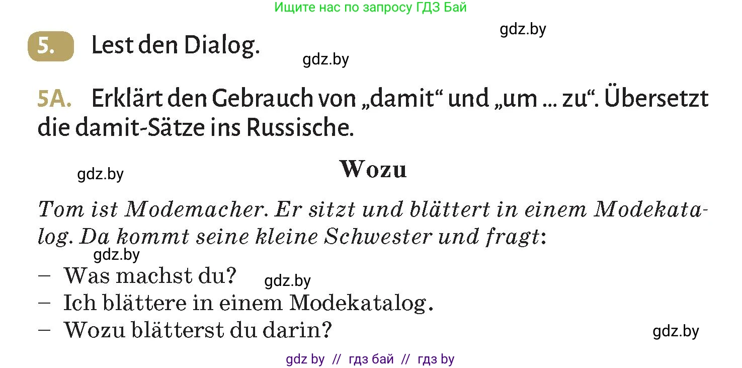 Немецкий язык (Deutsch), 9 класс Учебник (Schülerbuch), авторы: Будько Антонина Филипповна (Budjko Antonina), Курьян Владимир Владимирович (Kurjan Wladimir), издательство Адукацыя i выхаванне, Минск, 2026, зелёного цвета, страница 167, номер 5, Условие