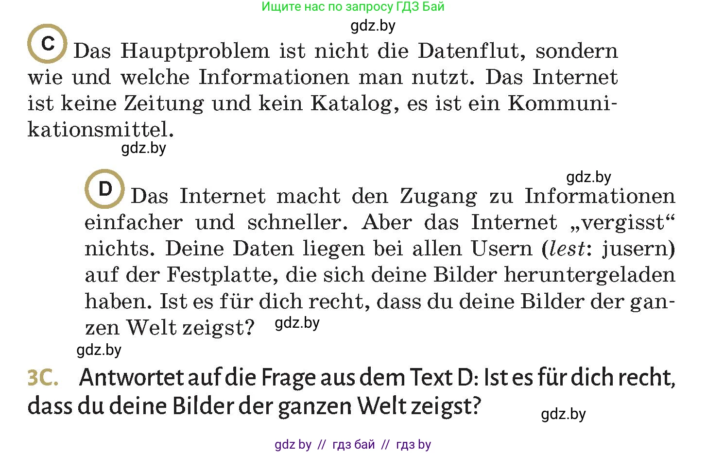 Немецкий язык (Deutsch), 9 класс Учебник (Schülerbuch), авторы: Будько Антонина Филипповна (Budjko Antonina), Курьян Владимир Владимирович (Kurjan Wladimir), издательство Адукацыя i выхаванне, Минск, 2026, зелёного цвета, страница 189, номер 3, Условие (продолжение 2)
