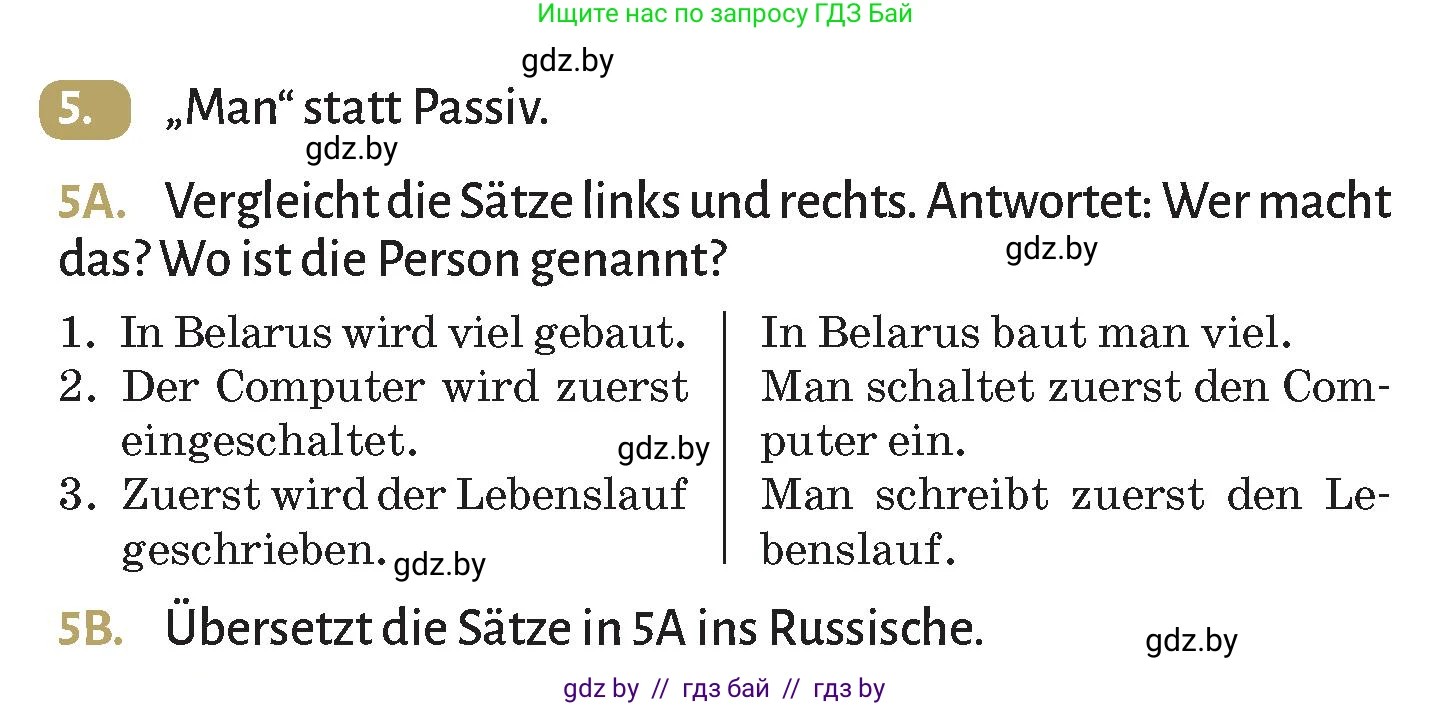 Немецкий язык (Deutsch), 9 класс Учебник (Schülerbuch), авторы: Будько Антонина Филипповна (Budjko Antonina), Курьян Владимир Владимирович (Kurjan Wladimir), издательство Адукацыя i выхаванне, Минск, 2026, зелёного цвета, страница 209, номер 5, Условие