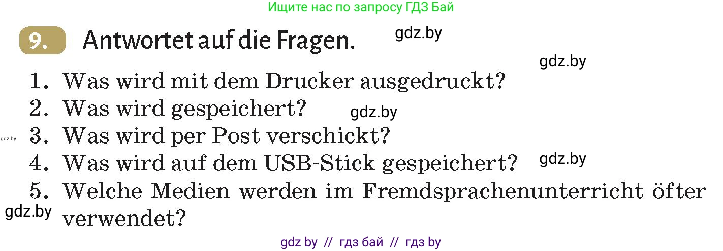 Немецкий язык (Deutsch), 9 класс Учебник (Schülerbuch), авторы: Будько Антонина Филипповна (Budjko Antonina), Курьян Владимир Владимирович (Kurjan Wladimir), издательство Адукацыя i выхаванне, Минск, 2026, зелёного цвета, страница 210, номер 9, Условие