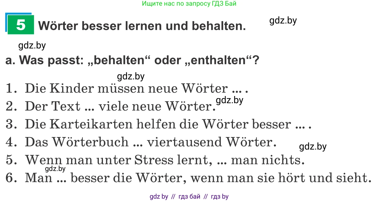 Немецкий язык (Deutsch), 9 класс Учебник (Schülerbuch), авторы: Будько Антонина Филипповна (Budjko Antonina), Урбанович Инна Ювинальевна (Urbanowitsch Ina), издательство Вышэйшая школа, Минск, 2018, серого цвета, страница 13, номер 5a, Условие