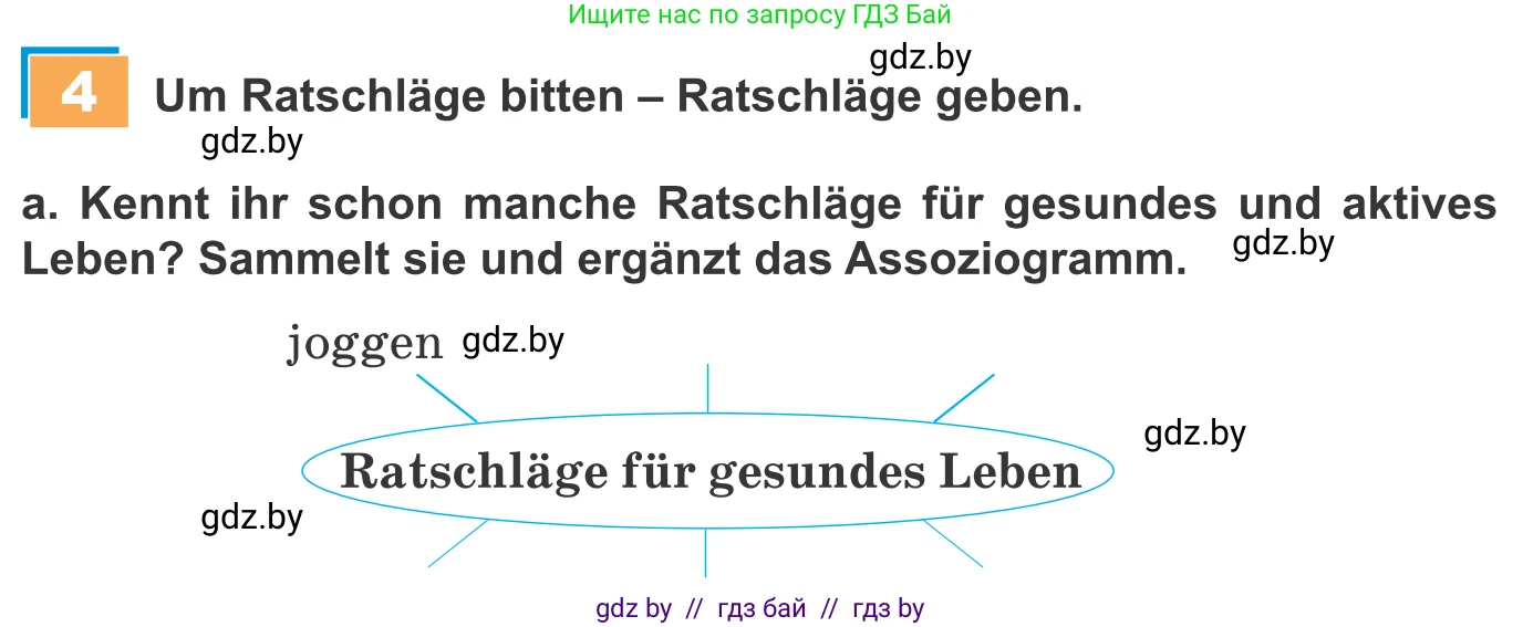 Немецкий язык (Deutsch), 9 класс Учебник (Schülerbuch), авторы: Будько Антонина Филипповна (Budjko Antonina), Урбанович Инна Ювинальевна (Urbanowitsch Ina), издательство Вышэйшая школа, Минск, 2018, серого цвета, страница 104, номер 4a, Условие