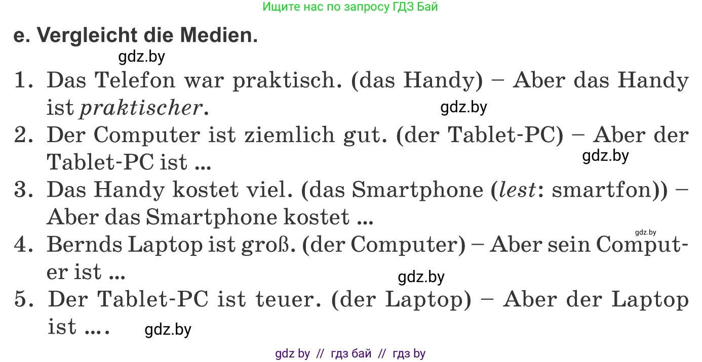 Немецкий язык (Deutsch), 9 класс Учебник (Schülerbuch), авторы: Будько Антонина Филипповна (Budjko Antonina), Урбанович Инна Ювинальевна (Urbanowitsch Ina), издательство Вышэйшая школа, Минск, 2018, серого цвета, страница 172, номер 2e, Условие