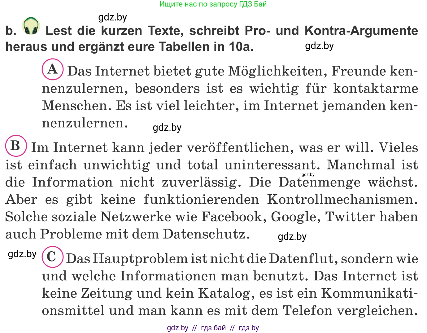 Немецкий язык (Deutsch), 9 класс Учебник (Schülerbuch), авторы: Будько Антонина Филипповна (Budjko Antonina), Урбанович Инна Ювинальевна (Urbanowitsch Ina), издательство Вышэйшая школа, Минск, 2018, серого цвета, страница 201, номер 10b, Условие