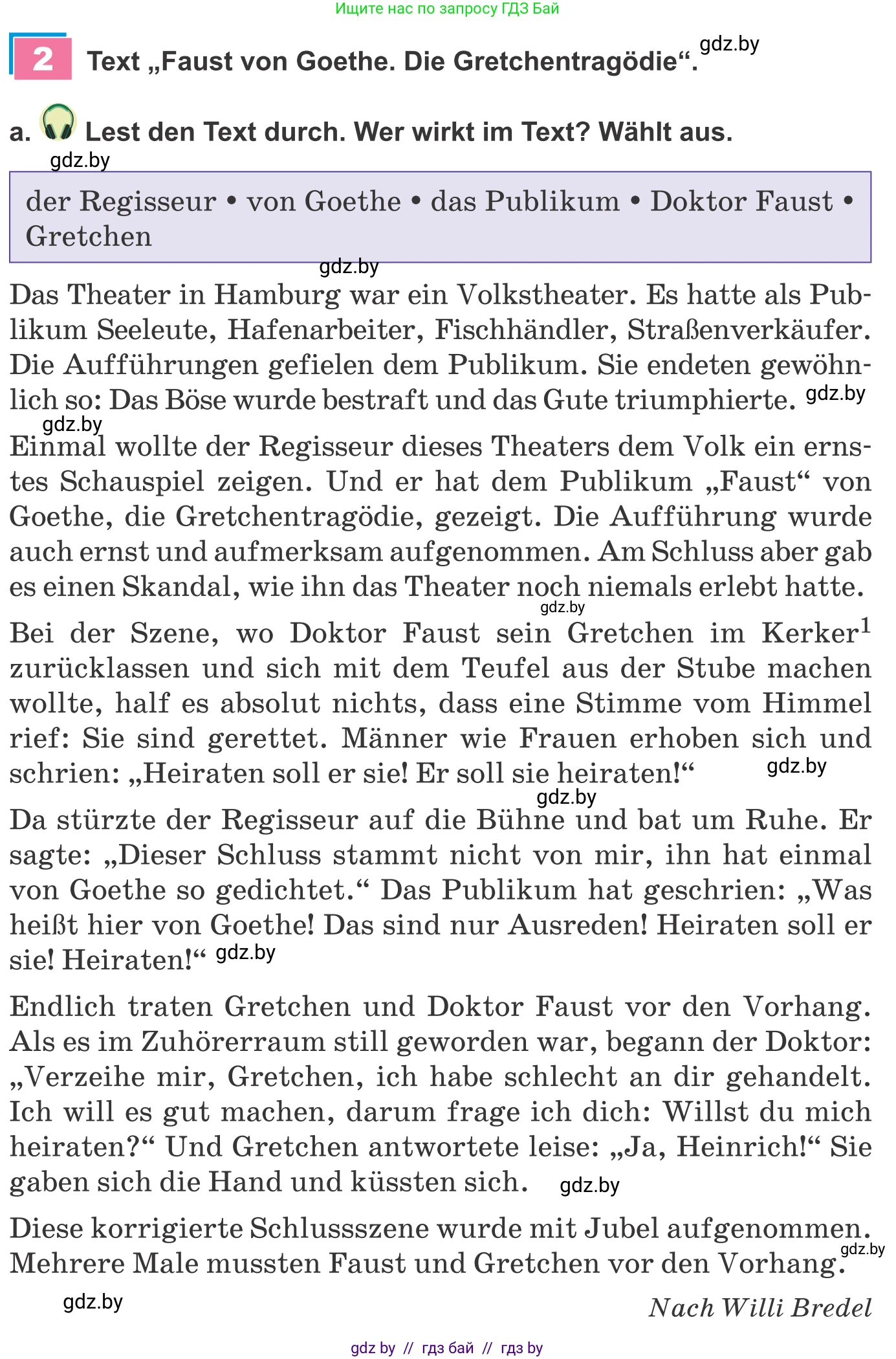 Немецкий язык (Deutsch), 9 класс Учебник (Schülerbuch), авторы: Будько Антонина Филипповна (Budjko Antonina), Урбанович Инна Ювинальевна (Urbanowitsch Ina), издательство Вышэйшая школа, Минск, 2018, серого цвета, страница 280, номер 2a, Условие