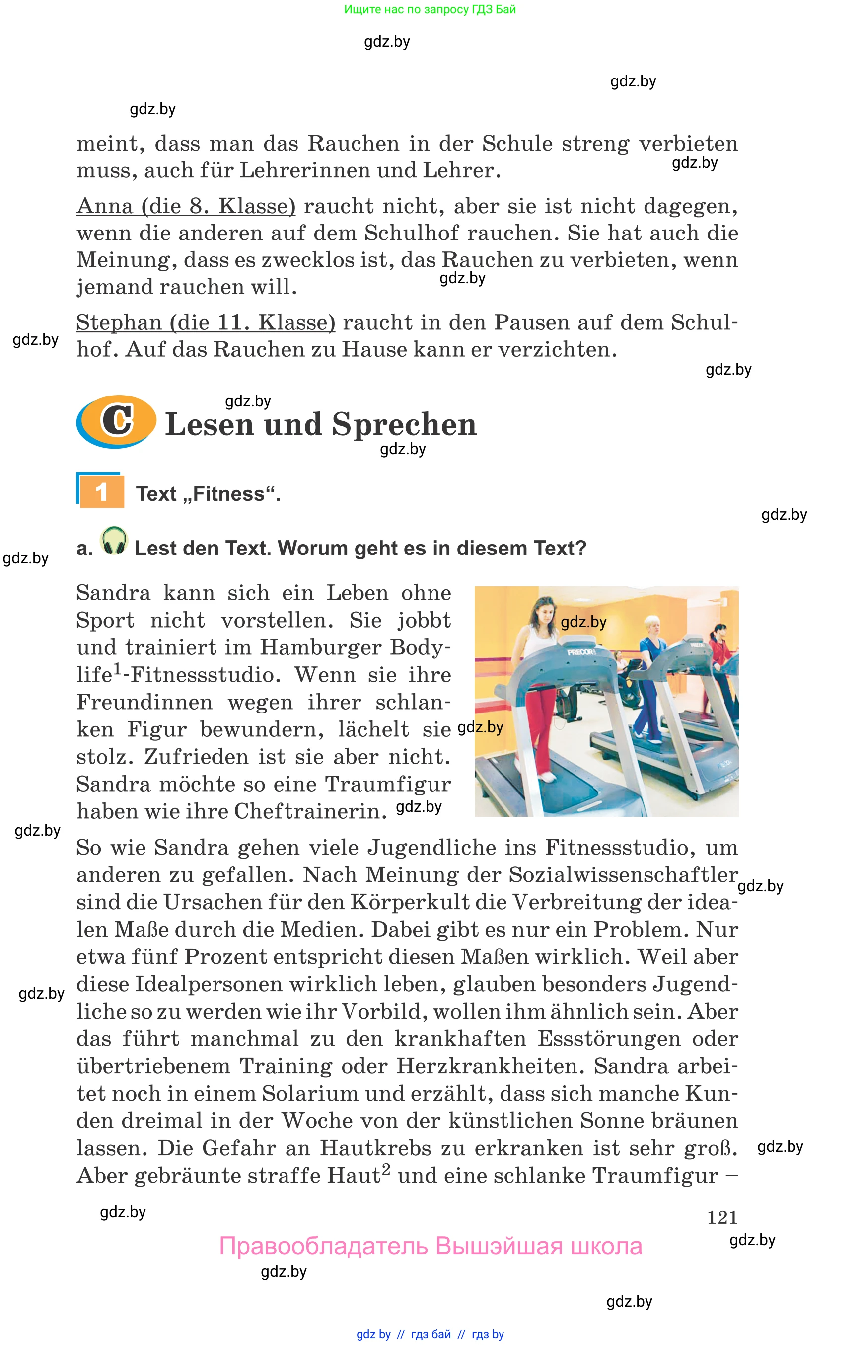 Немецкий язык (Deutsch), 9 класс Учебник (Schülerbuch), авторы: Будько Антонина Филипповна (Budjko Antonina), Урбанович Инна Ювинальевна (Urbanowitsch Ina), издательство Вышэйшая школа, Минск, 2018, серого цвета, страница 121