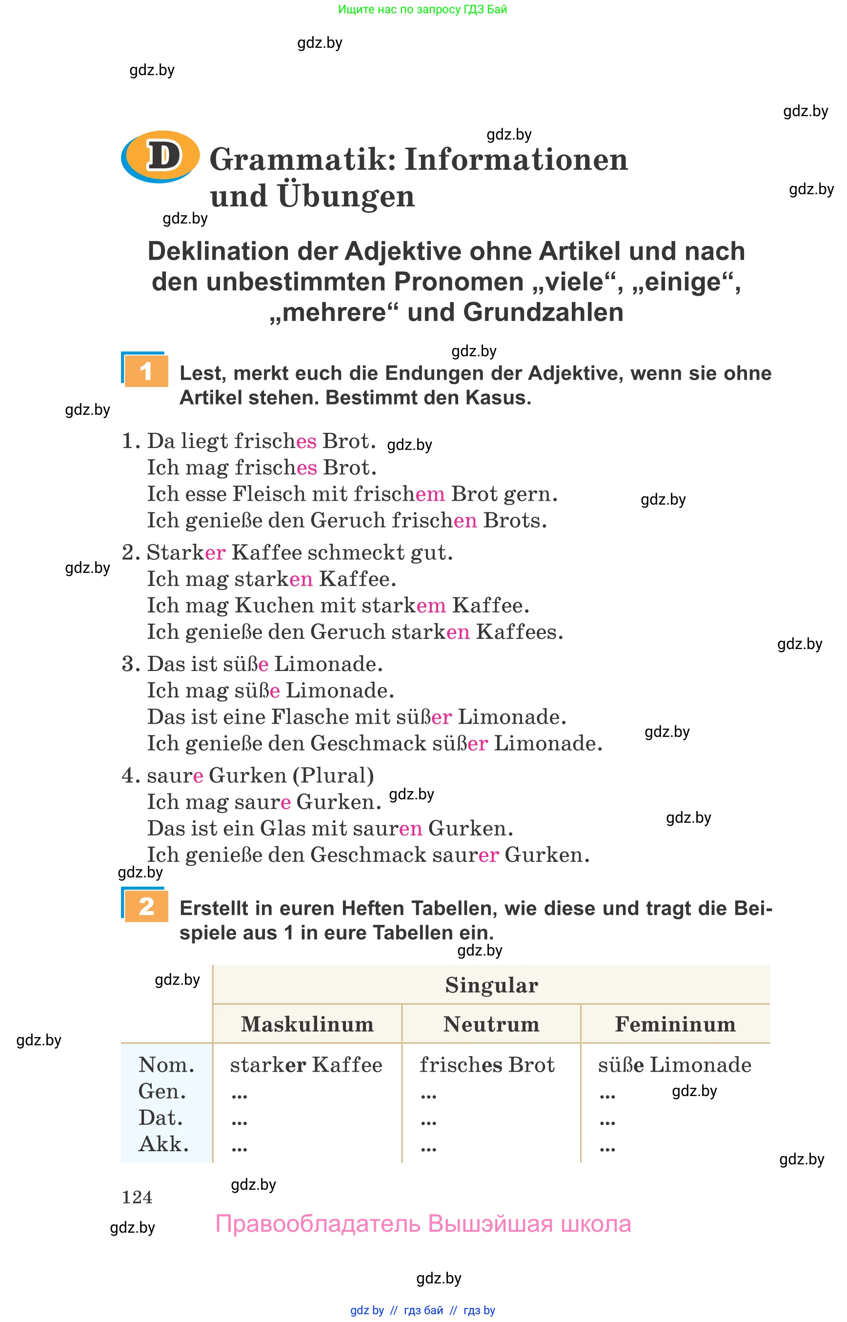 Немецкий язык (Deutsch), 9 класс Учебник (Schülerbuch), авторы: Будько Антонина Филипповна (Budjko Antonina), Урбанович Инна Ювинальевна (Urbanowitsch Ina), издательство Вышэйшая школа, Минск, 2018, серого цвета, страница 124