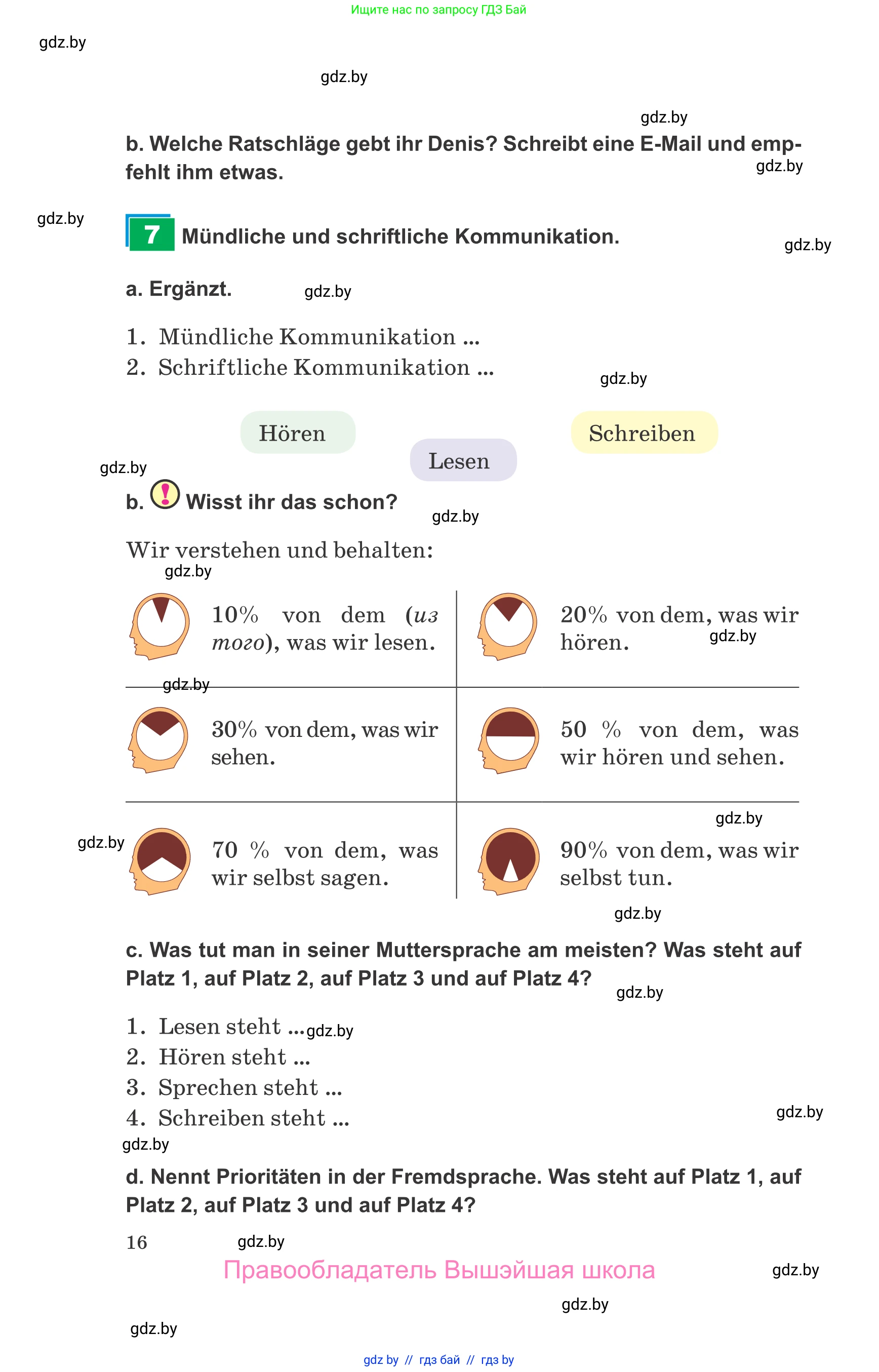 Немецкий язык (Deutsch), 9 класс Учебник (Schülerbuch), авторы: Будько Антонина Филипповна (Budjko Antonina), Урбанович Инна Ювинальевна (Urbanowitsch Ina), издательство Вышэйшая школа, Минск, 2018, серого цвета, страница 16
