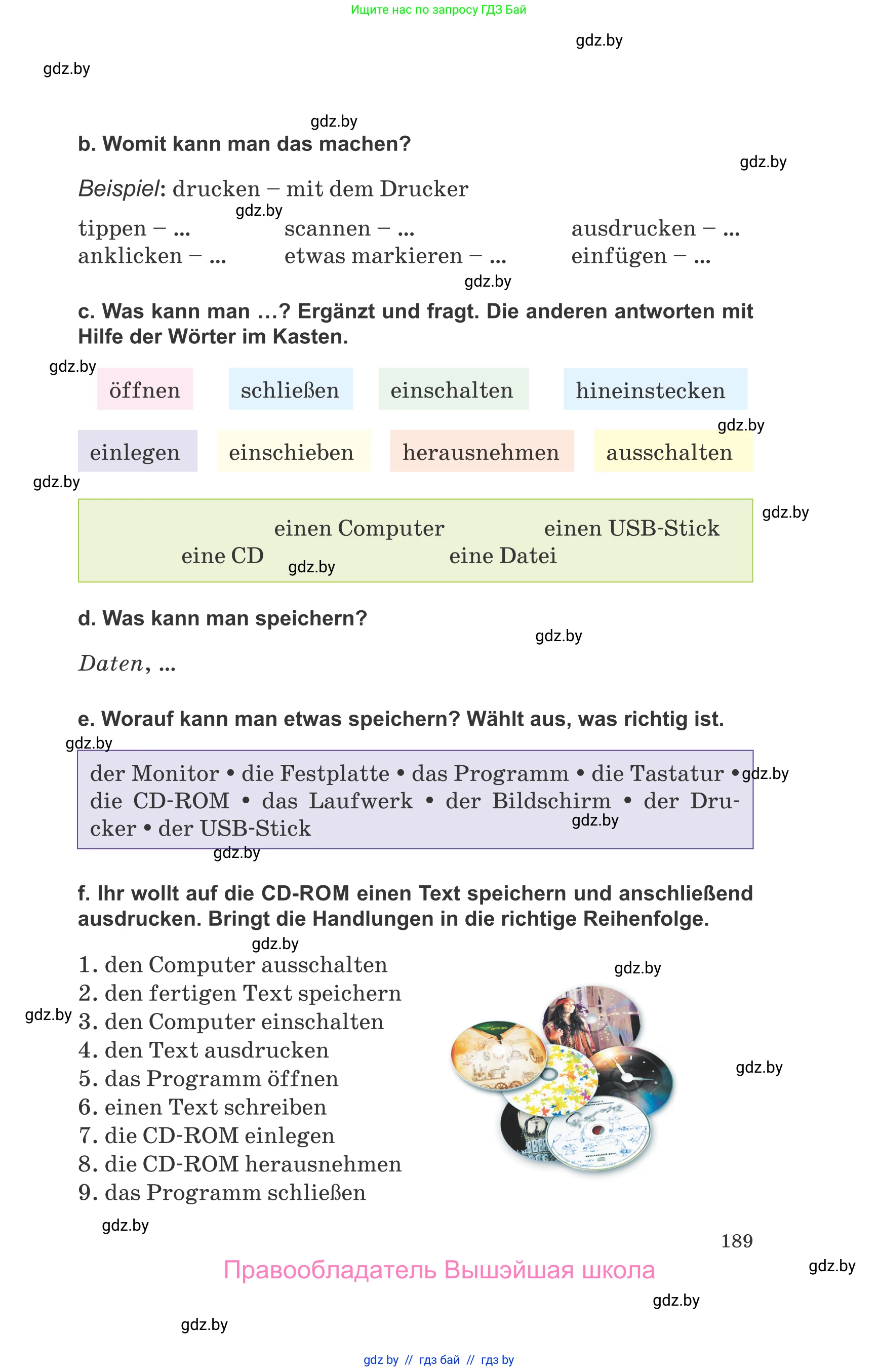 Немецкий язык (Deutsch), 9 класс Учебник (Schülerbuch), авторы: Будько Антонина Филипповна (Budjko Antonina), Урбанович Инна Ювинальевна (Urbanowitsch Ina), издательство Вышэйшая школа, Минск, 2018, серого цвета, страница 189