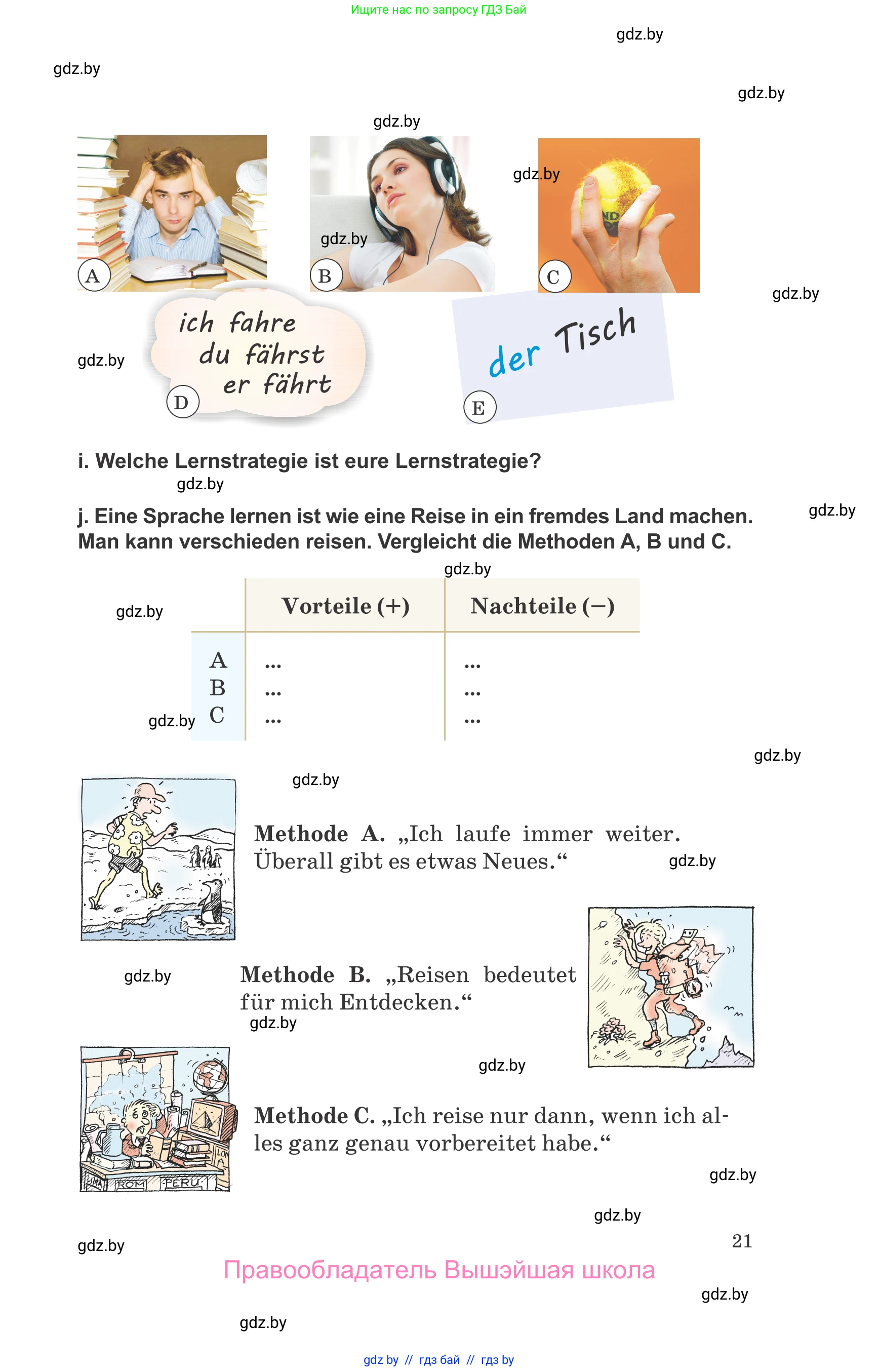 Немецкий язык (Deutsch), 9 класс Учебник (Schülerbuch), авторы: Будько Антонина Филипповна (Budjko Antonina), Урбанович Инна Ювинальевна (Urbanowitsch Ina), издательство Вышэйшая школа, Минск, 2018, серого цвета, страница 21