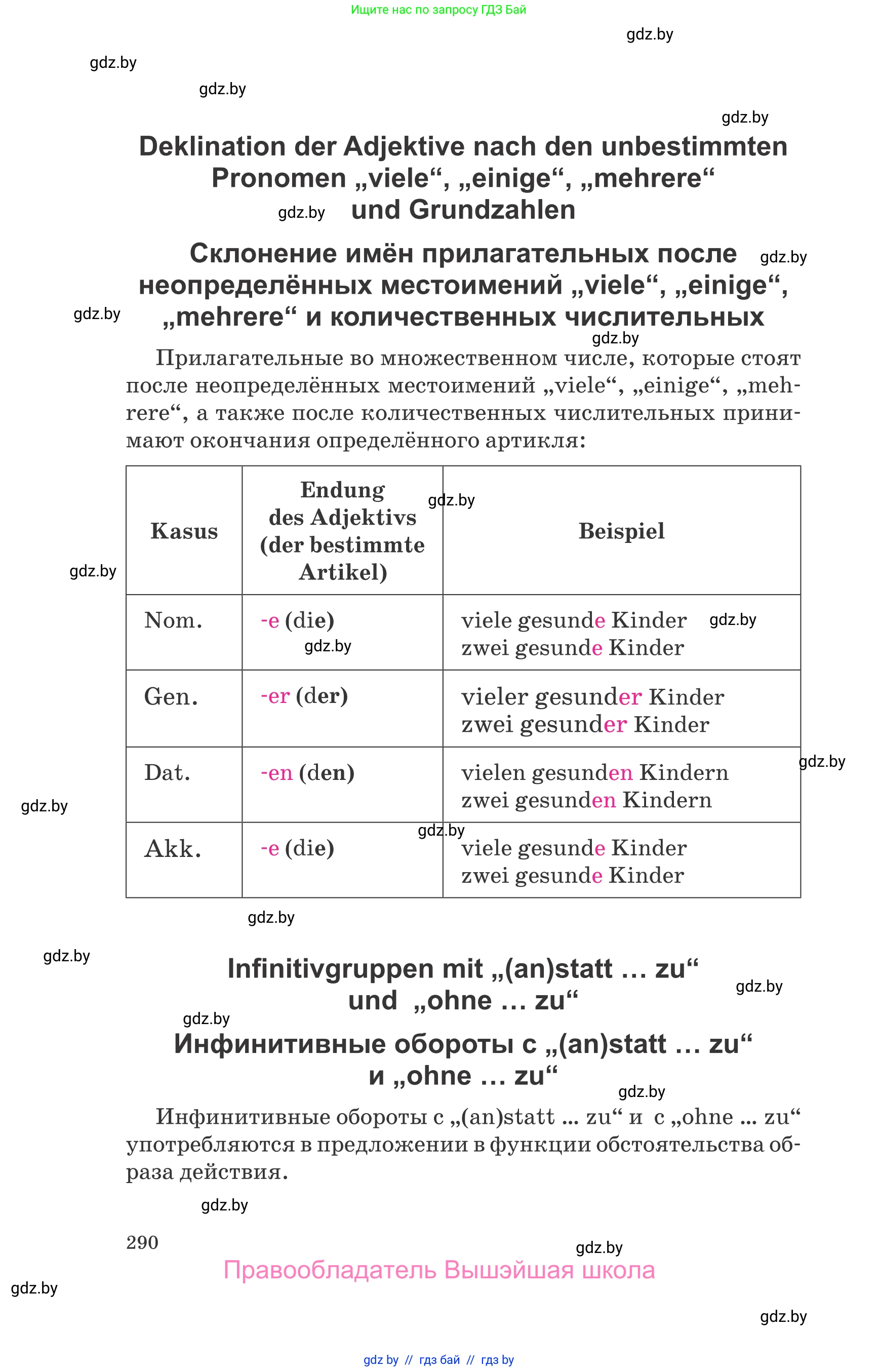 Немецкий язык (Deutsch), 9 класс Учебник (Schülerbuch), авторы: Будько Антонина Филипповна (Budjko Antonina), Урбанович Инна Ювинальевна (Urbanowitsch Ina), издательство Вышэйшая школа, Минск, 2018, серого цвета, страница 290