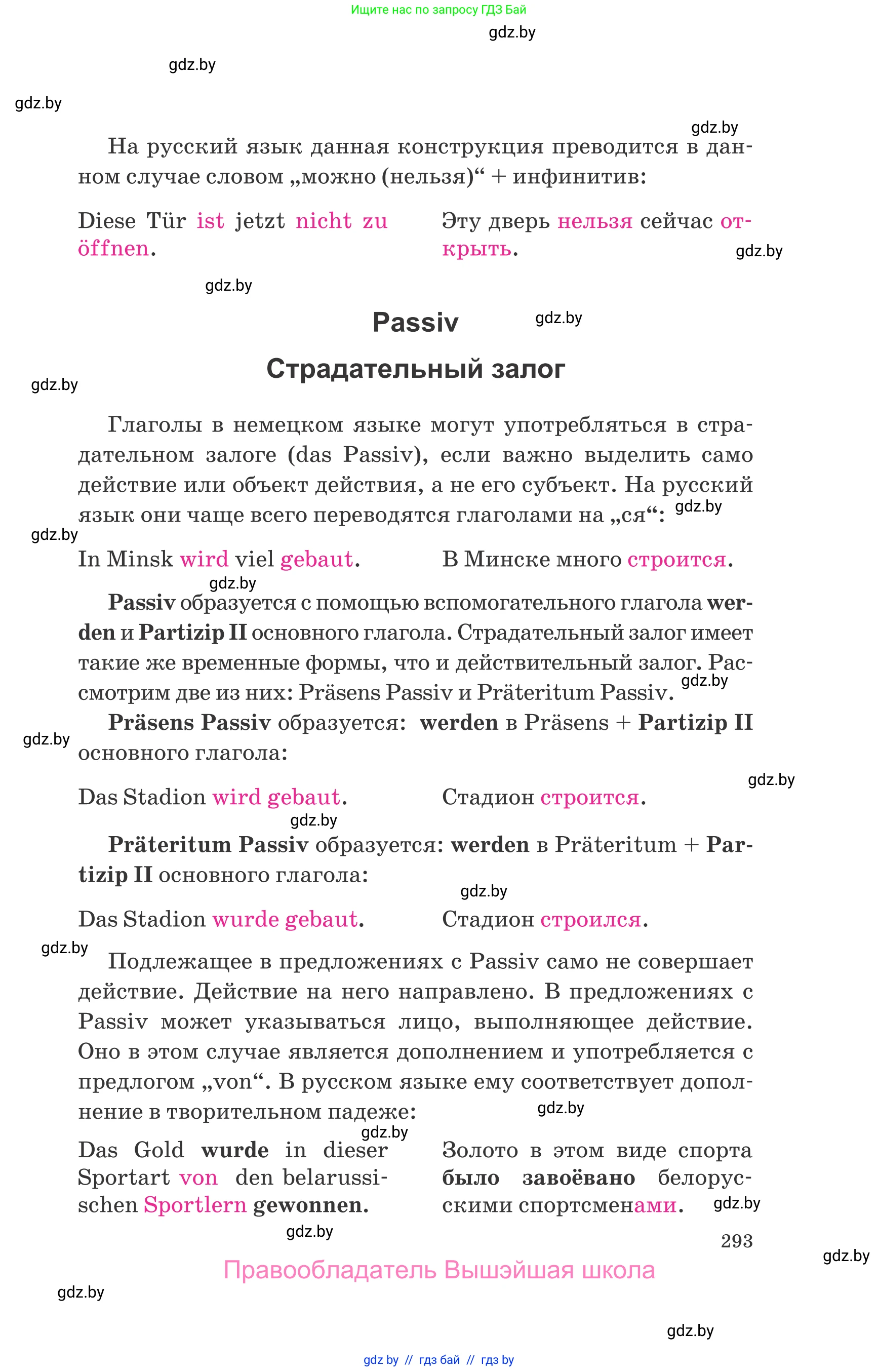 Немецкий язык (Deutsch), 9 класс Учебник (Schülerbuch), авторы: Будько Антонина Филипповна (Budjko Antonina), Урбанович Инна Ювинальевна (Urbanowitsch Ina), издательство Вышэйшая школа, Минск, 2018, серого цвета, страница 293