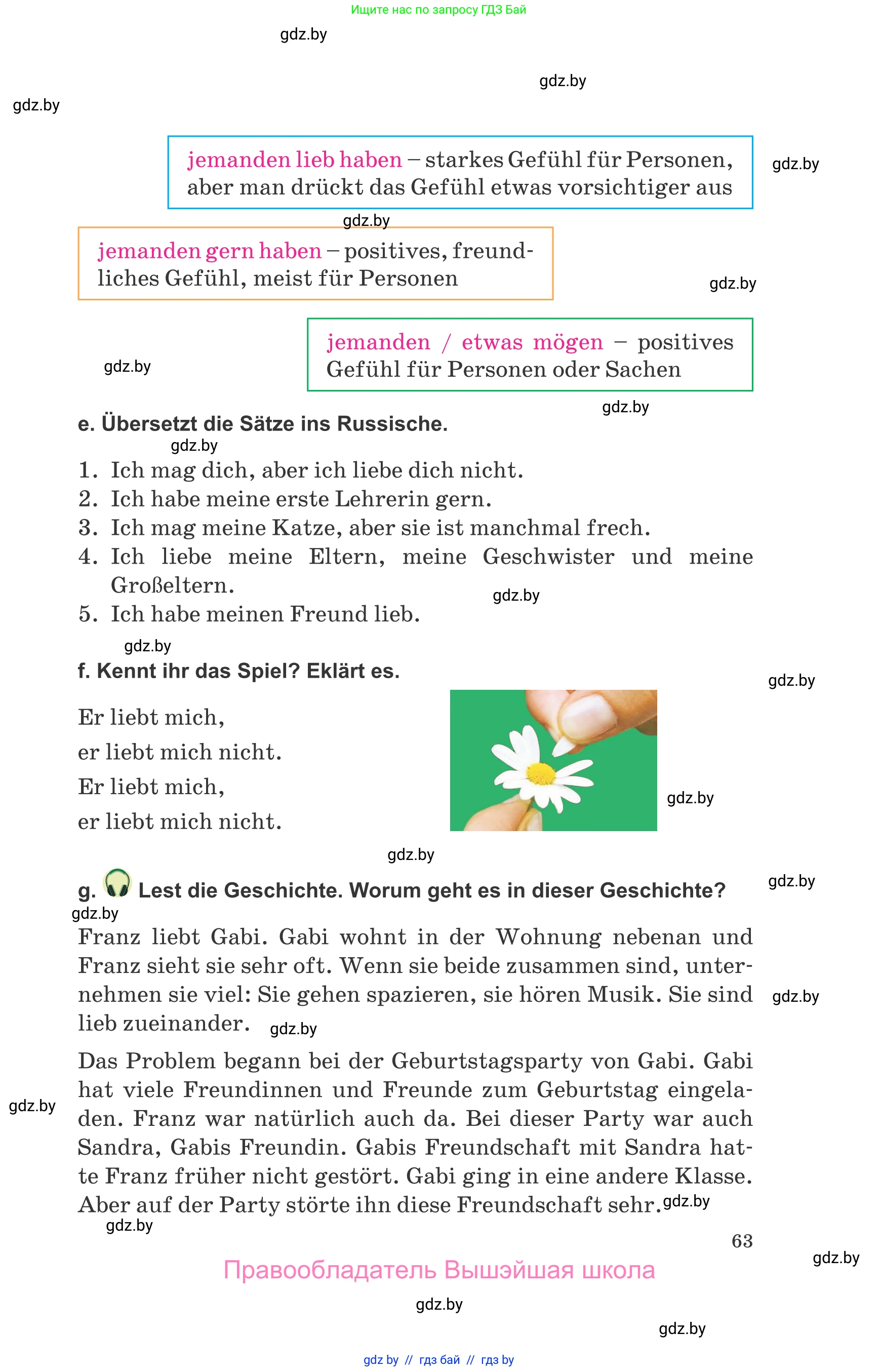 Немецкий язык (Deutsch), 9 класс Учебник (Schülerbuch), авторы: Будько Антонина Филипповна (Budjko Antonina), Урбанович Инна Ювинальевна (Urbanowitsch Ina), издательство Вышэйшая школа, Минск, 2018, серого цвета, страница 63
