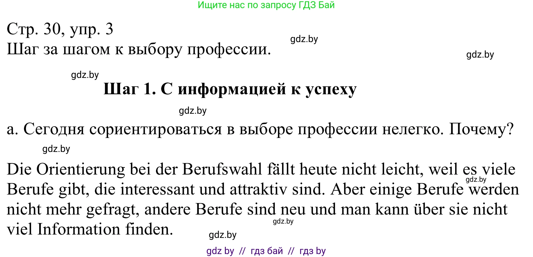 Немецкий язык (Deutsch), 9 класс Учебник (Schülerbuch), авторы: Будько Антонина Филипповна (Budjko Antonina), Урбанович Инна Ювинальевна (Urbanowitsch Ina), издательство Вышэйшая школа, Минск, 2018, серого цвета, страница 30, номер 3a, Решение