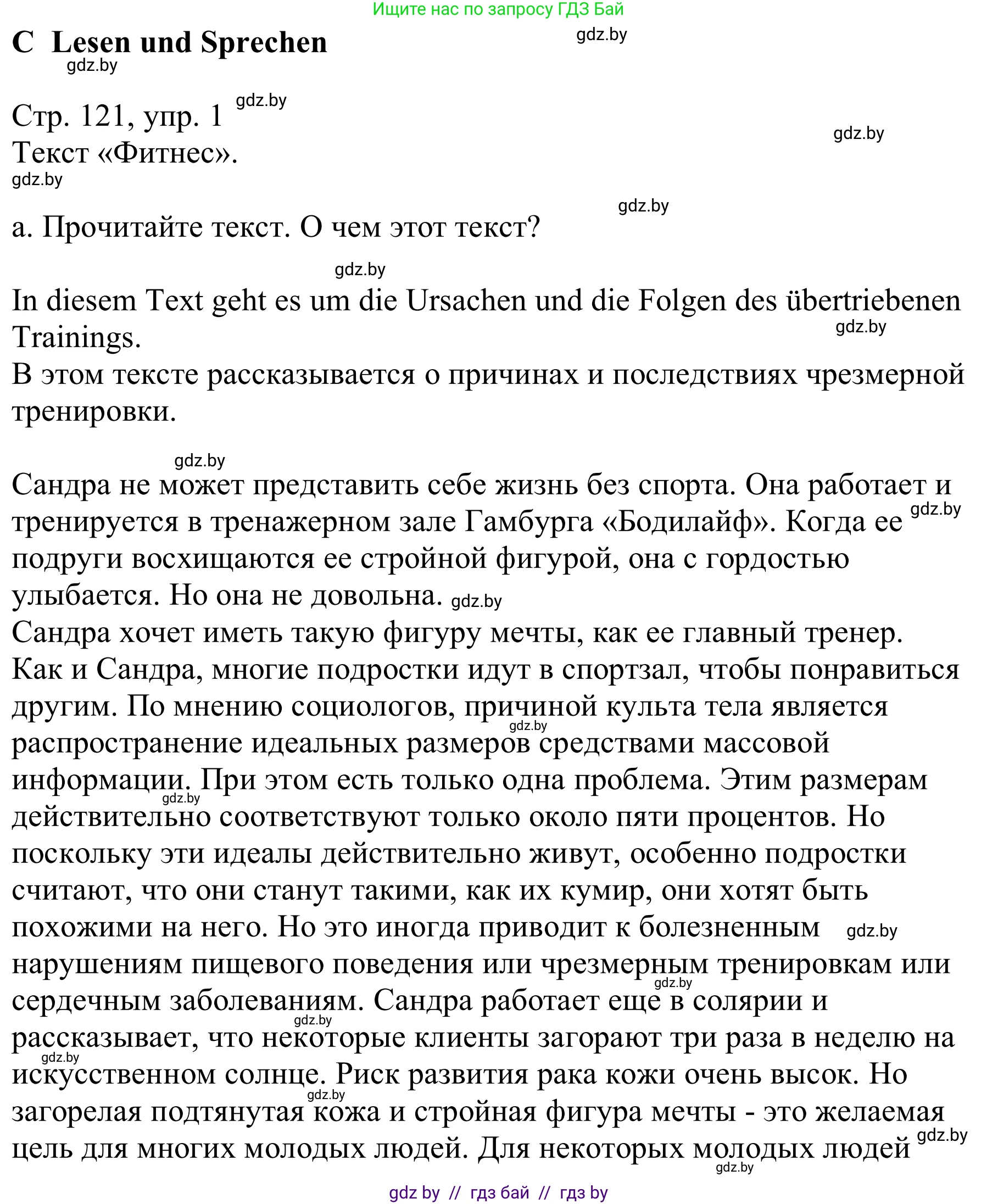 Немецкий язык (Deutsch), 9 класс Учебник (Schülerbuch), авторы: Будько Антонина Филипповна (Budjko Antonina), Урбанович Инна Ювинальевна (Urbanowitsch Ina), издательство Вышэйшая школа, Минск, 2018, серого цвета, страница 121, номер 1a, Решение