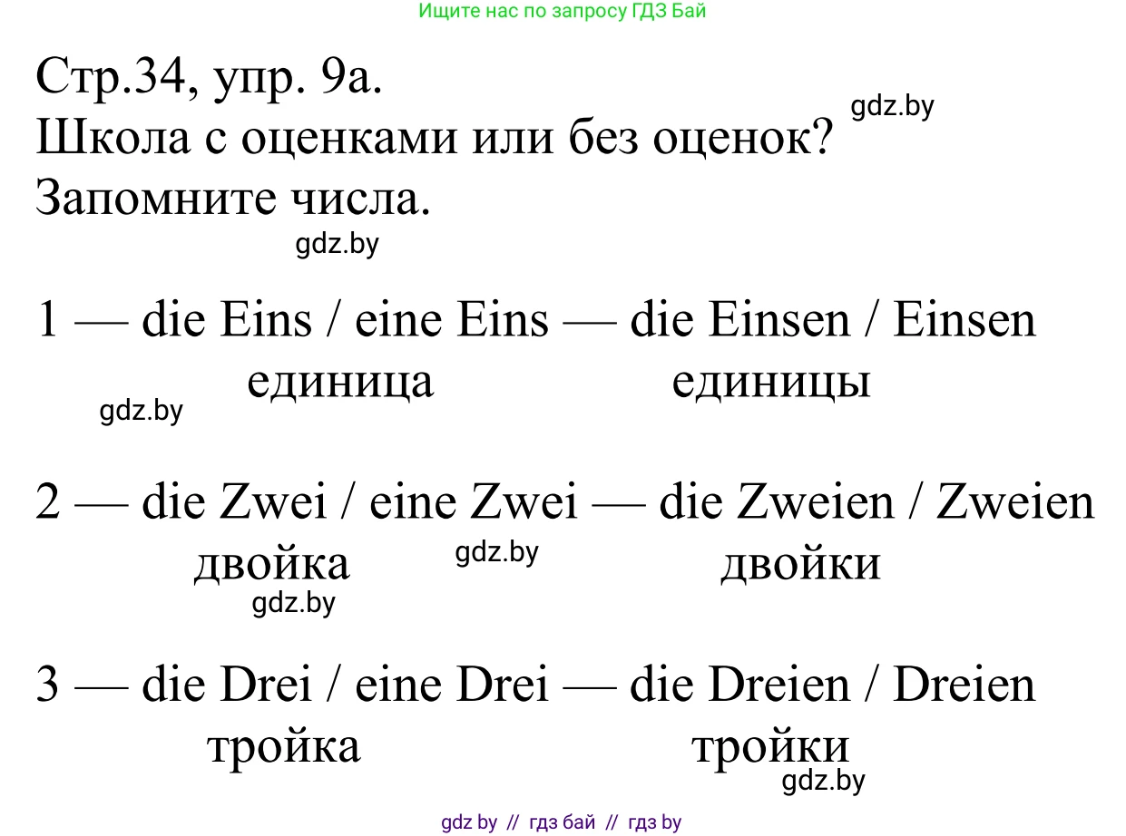 Немецкий язык (Deutsch), 10 класс рабочая тетрадь (arbeitsheft), авторы: Будько Антонина Филипповна (Budjko Antonina), Урбанович Инна Ювинальевна (Urbanowitsch Ina), издательство Аверсэв, Минск, 2020, страница 34, номер 9, Решение
