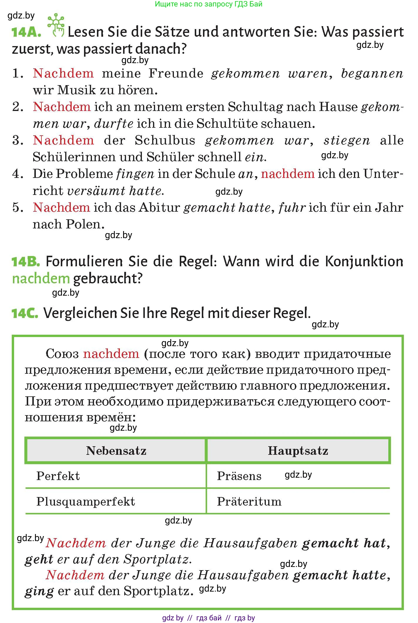 Немецкий язык (Deutsch), 10 класс Учебник (Schülerbuch), авторы: Будько Антонина Филипповна (Budjko Antonina), Курьян Владимир Владимирович (Kurjan Wladimir), издательство Адукацыя i выхаванне, Минск, 2026, голубого цвета, страница 264, номер 14, Условие