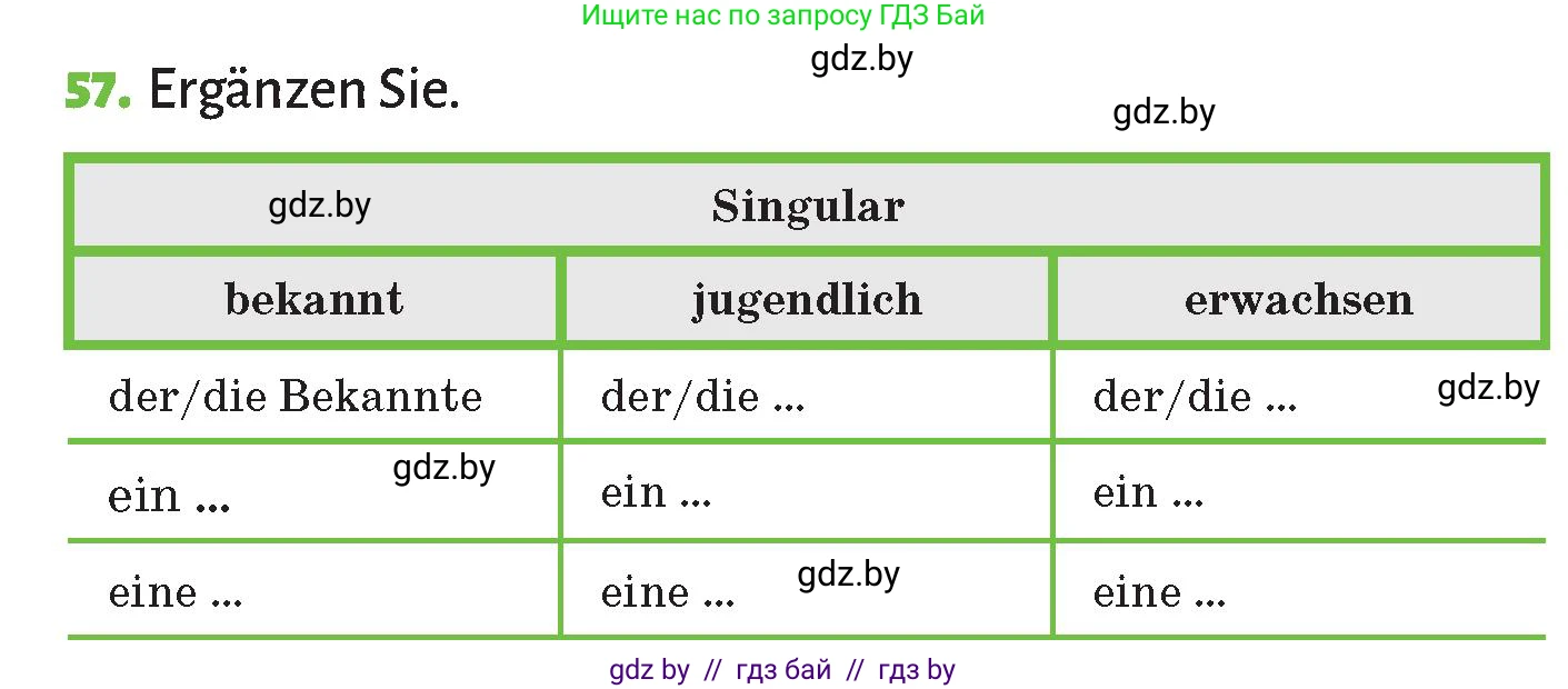 Немецкий язык (Deutsch), 10 класс Учебник (Schülerbuch), авторы: Будько Антонина Филипповна (Budjko Antonina), Курьян Владимир Владимирович (Kurjan Wladimir), издательство Адукацыя i выхаванне, Минск, 2026, голубого цвета, страница 283, номер 57, Условие
