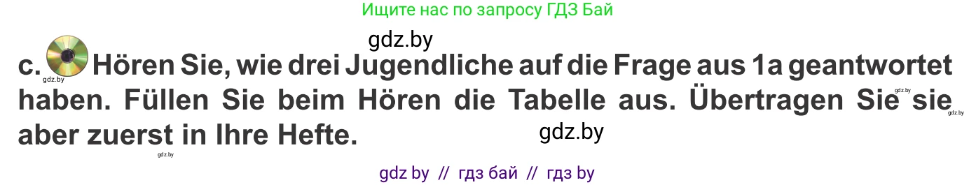Немецкий язык (Deutsch), 10 класс Учебник (Schülerbuch), авторы: Будько Антонина Филипповна (Budjko Antonina), Урбанович Инна Ювинальевна (Urbanowitsch Ina), издательство Вышэйшая школа, Минск, 2018, оранжевого цвета, страница 26, номер 1c, Условие