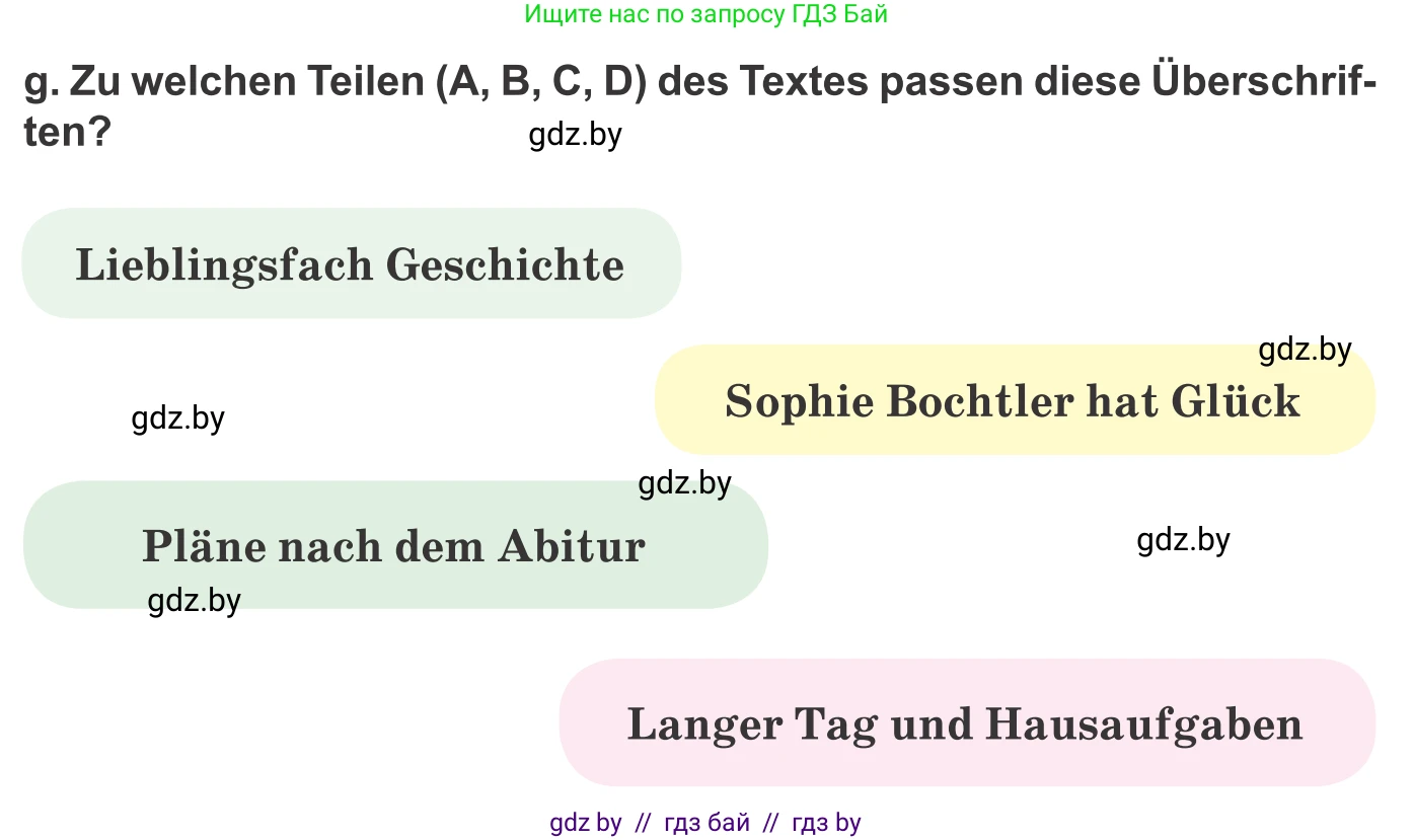 Немецкий язык (Deutsch), 10 класс Учебник (Schülerbuch), авторы: Будько Антонина Филипповна (Budjko Antonina), Урбанович Инна Ювинальевна (Urbanowitsch Ina), издательство Вышэйшая школа, Минск, 2018, оранжевого цвета, страница 64, номер 3g, Условие