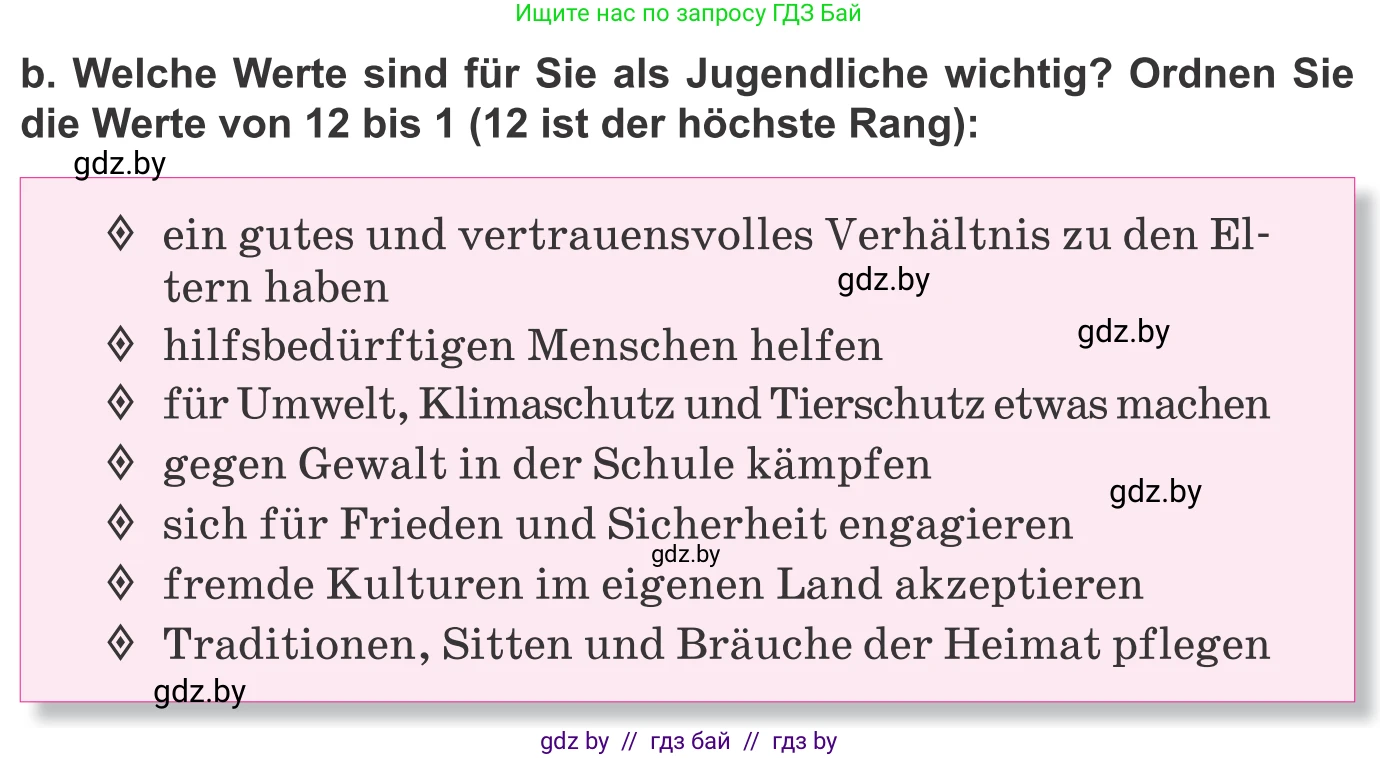 Немецкий язык (Deutsch), 10 класс Учебник (Schülerbuch), авторы: Будько Антонина Филипповна (Budjko Antonina), Урбанович Инна Ювинальевна (Urbanowitsch Ina), издательство Вышэйшая школа, Минск, 2018, оранжевого цвета, страница 190, номер 1b, Условие