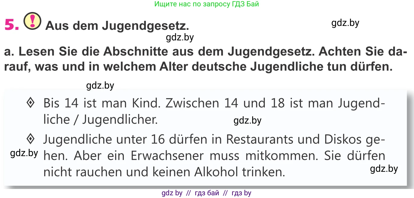 Немецкий язык (Deutsch), 10 класс Учебник (Schülerbuch), авторы: Будько Антонина Филипповна (Budjko Antonina), Урбанович Инна Ювинальевна (Urbanowitsch Ina), издательство Вышэйшая школа, Минск, 2018, оранжевого цвета, страница 204, номер 5a, Условие