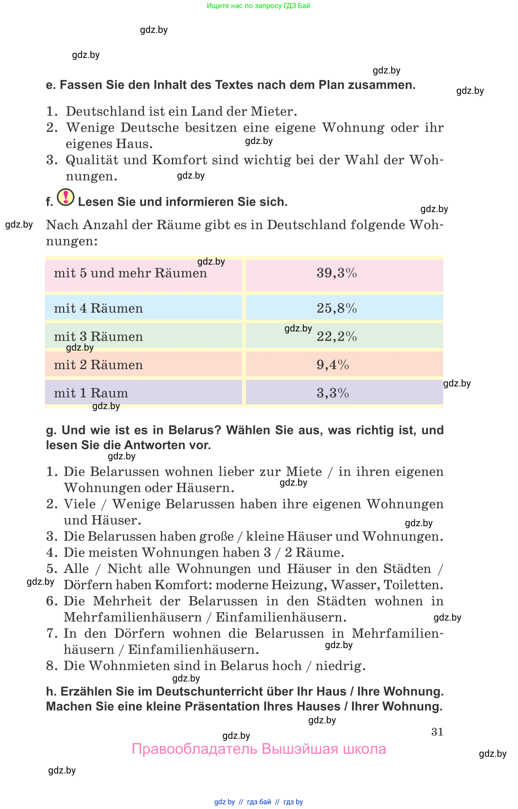 Немецкий язык (Deutsch), 10 класс Учебник (Schülerbuch), авторы: Будько Антонина Филипповна (Budjko Antonina), Урбанович Инна Ювинальевна (Urbanowitsch Ina), издательство Вышэйшая школа, Минск, 2018, оранжевого цвета, страница 31