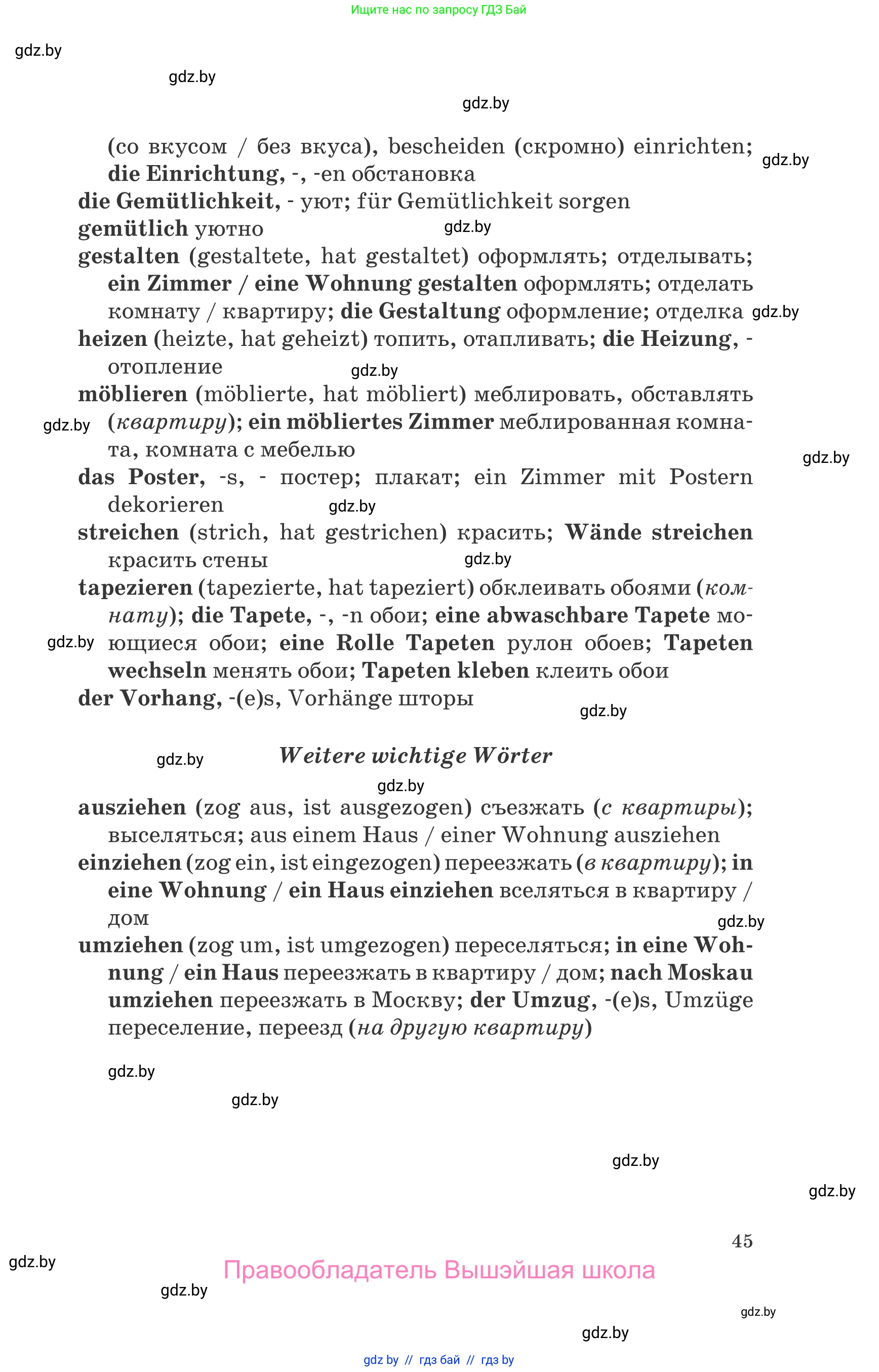 Немецкий язык (Deutsch), 10 класс Учебник (Schülerbuch), авторы: Будько Антонина Филипповна (Budjko Antonina), Урбанович Инна Ювинальевна (Urbanowitsch Ina), издательство Вышэйшая школа, Минск, 2018, оранжевого цвета, страница 45