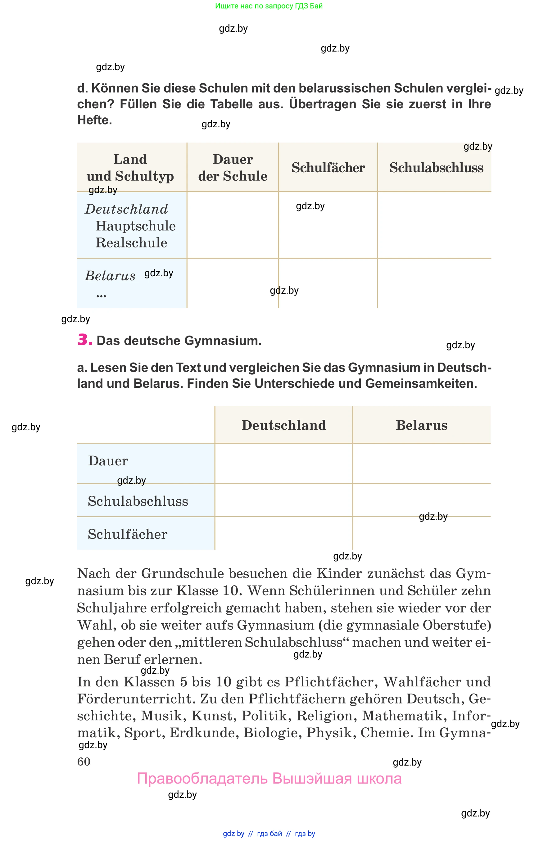 Немецкий язык (Deutsch), 10 класс Учебник (Schülerbuch), авторы: Будько Антонина Филипповна (Budjko Antonina), Урбанович Инна Ювинальевна (Urbanowitsch Ina), издательство Вышэйшая школа, Минск, 2018, оранжевого цвета, страница 60