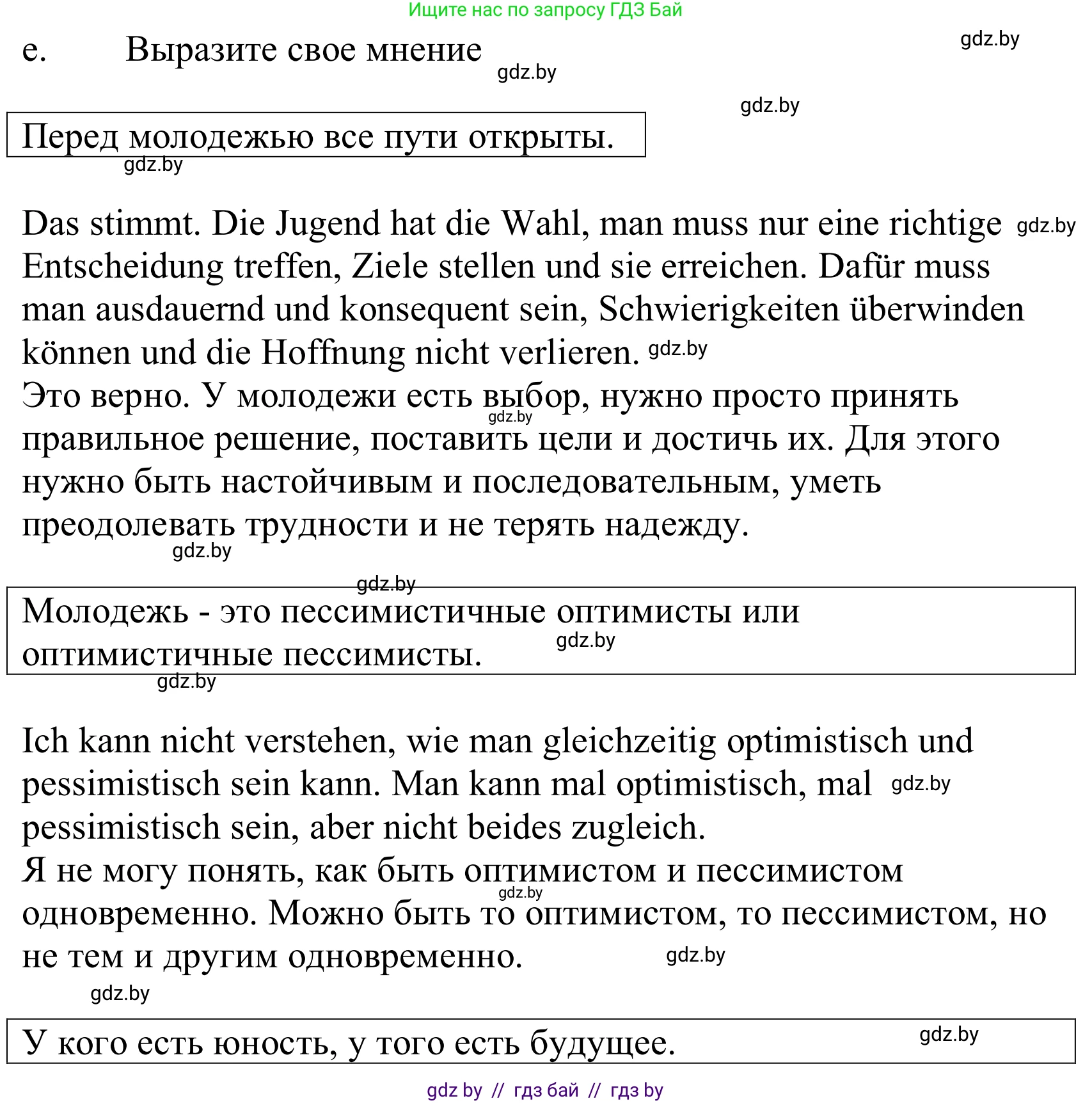 Немецкий язык (Deutsch), 10 класс Учебник (Schülerbuch), авторы: Будько Антонина Филипповна (Budjko Antonina), Урбанович Инна Ювинальевна (Urbanowitsch Ina), издательство Вышэйшая школа, Минск, 2018, оранжевого цвета, страница 196, номер 3e, Решение