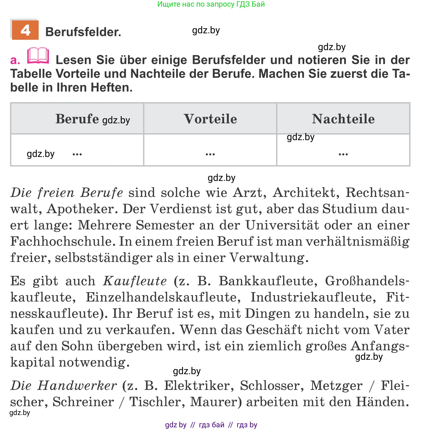Немецкий язык (Deutsch), 11 класс Учебник (Schülerbuch), авторы: Будько Антонина Филипповна (Budjko Antonina), Урбанович Инна Ювинальевна (Urbanowitsch Ina), издательство Вышэйшая школа, Минск, 2019, бирюзового цвета, страница 9, номер 4а, Условие