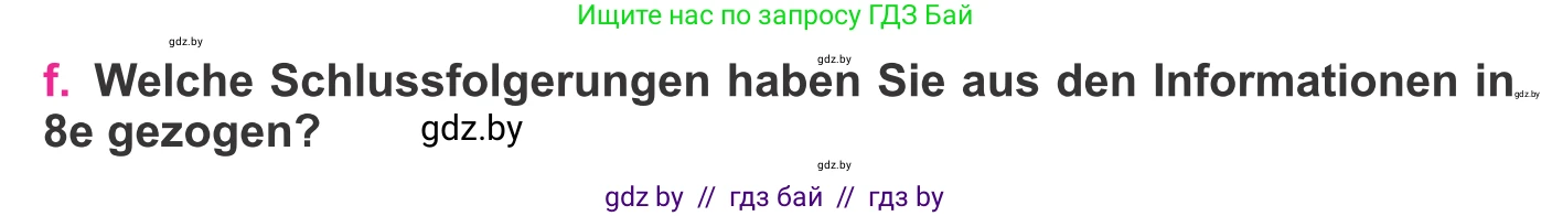 Немецкий язык (Deutsch), 11 класс Учебник (Schülerbuch), авторы: Будько Антонина Филипповна (Budjko Antonina), Урбанович Инна Ювинальевна (Urbanowitsch Ina), издательство Вышэйшая школа, Минск, 2019, бирюзового цвета, страница 18, номер 8f, Условие