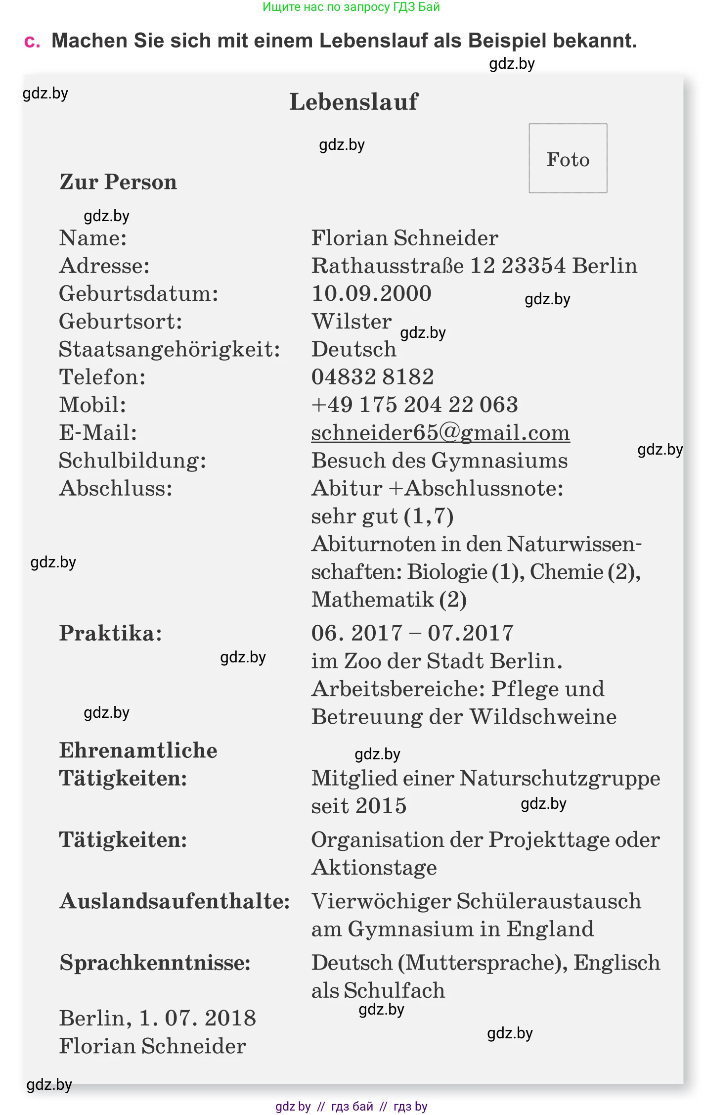 Немецкий язык (Deutsch), 11 класс Учебник (Schülerbuch), авторы: Будько Антонина Филипповна (Budjko Antonina), Урбанович Инна Ювинальевна (Urbanowitsch Ina), издательство Вышэйшая школа, Минск, 2019, бирюзового цвета, страница 48, номер 10c, Условие