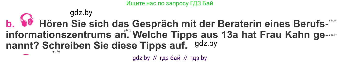 Немецкий язык (Deutsch), 11 класс Учебник (Schülerbuch), авторы: Будько Антонина Филипповна (Budjko Antonina), Урбанович Инна Ювинальевна (Urbanowitsch Ina), издательство Вышэйшая школа, Минск, 2019, бирюзового цвета, страница 53, номер 13b, Условие
