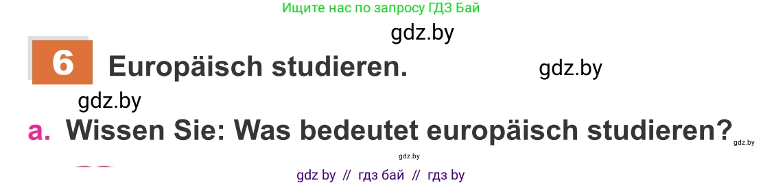 Немецкий язык (Deutsch), 11 класс Учебник (Schülerbuch), авторы: Будько Антонина Филипповна (Budjko Antonina), Урбанович Инна Ювинальевна (Urbanowitsch Ina), издательство Вышэйшая школа, Минск, 2019, бирюзового цвета, страница 38, номер 6a, Условие