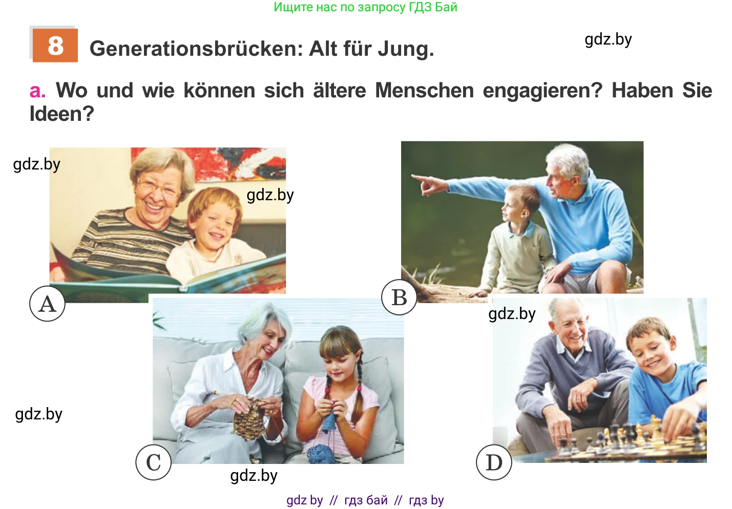 Немецкий язык (Deutsch), 11 класс Учебник (Schülerbuch), авторы: Будько Антонина Филипповна (Budjko Antonina), Урбанович Инна Ювинальевна (Urbanowitsch Ina), издательство Вышэйшая школа, Минск, 2019, бирюзового цвета, страница 74, номер 8a, Условие