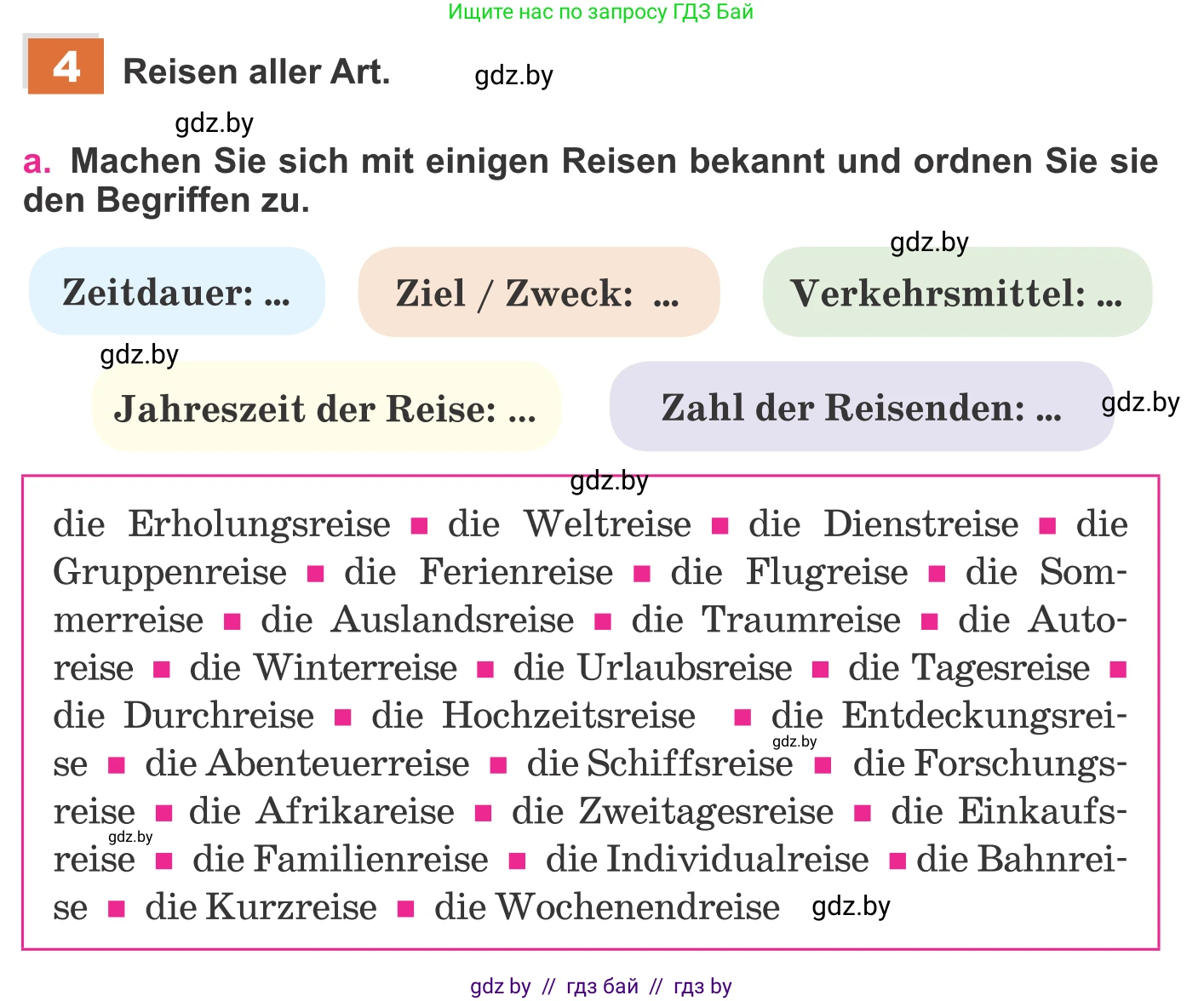 Немецкий язык (Deutsch), 11 класс Учебник (Schülerbuch), авторы: Будько Антонина Филипповна (Budjko Antonina), Урбанович Инна Ювинальевна (Urbanowitsch Ina), издательство Вышэйшая школа, Минск, 2019, бирюзового цвета, страница 109, номер 4a, Условие