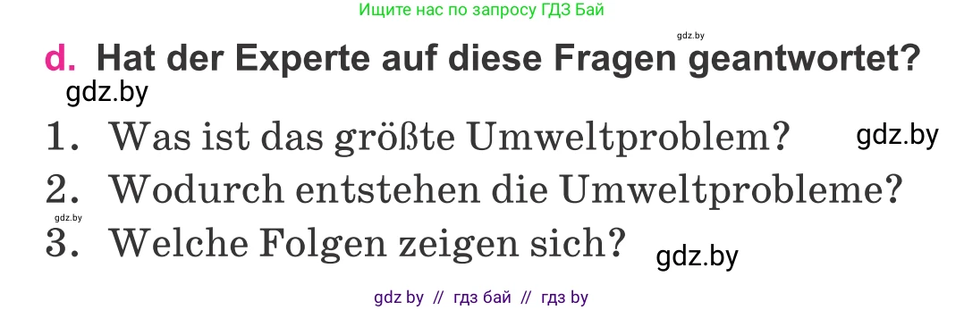 Немецкий язык (Deutsch), 11 класс Учебник (Schülerbuch), авторы: Будько Антонина Филипповна (Budjko Antonina), Урбанович Инна Ювинальевна (Urbanowitsch Ina), издательство Вышэйшая школа, Минск, 2019, бирюзового цвета, страница 166, номер 1d, Условие