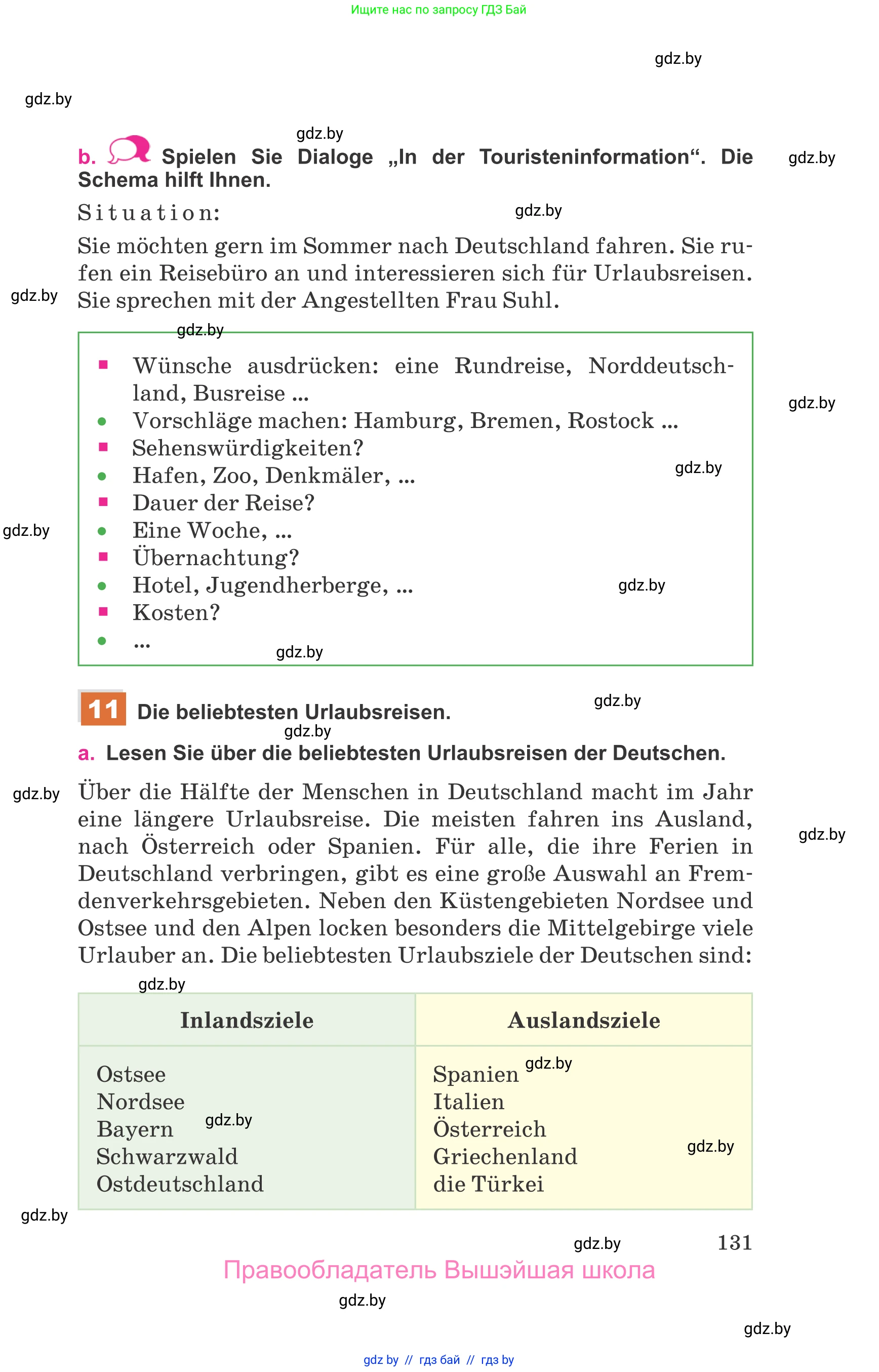 Немецкий язык (Deutsch), 11 класс Учебник (Schülerbuch), авторы: Будько Антонина Филипповна (Budjko Antonina), Урбанович Инна Ювинальевна (Urbanowitsch Ina), издательство Вышэйшая школа, Минск, 2019, бирюзового цвета, страница 131